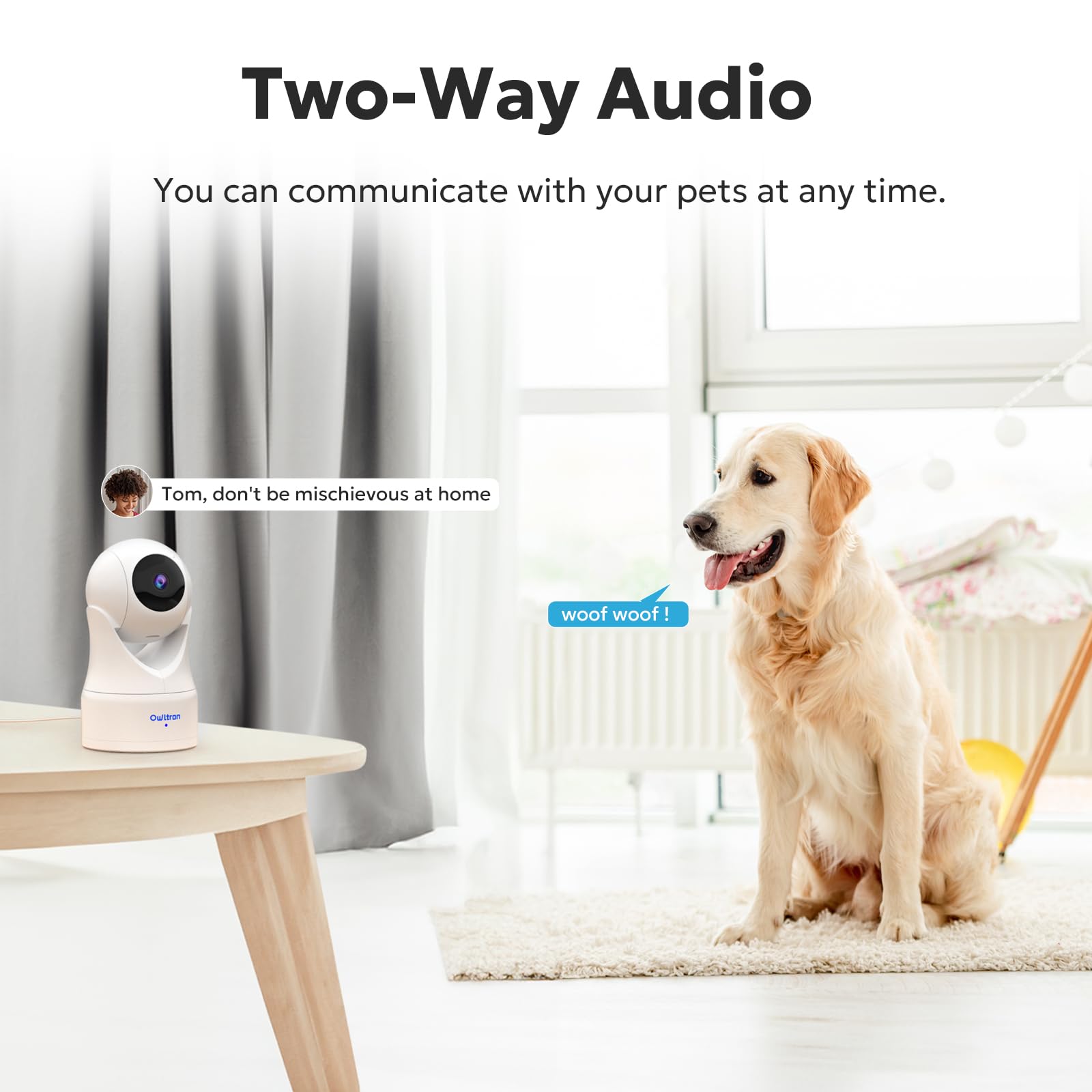 Owltron Indoor Security Camera 2K, 360 Cameras For Home Security With Motion Detection, 2.4G Wifi For Baby/Pet/Nanny/Camara With