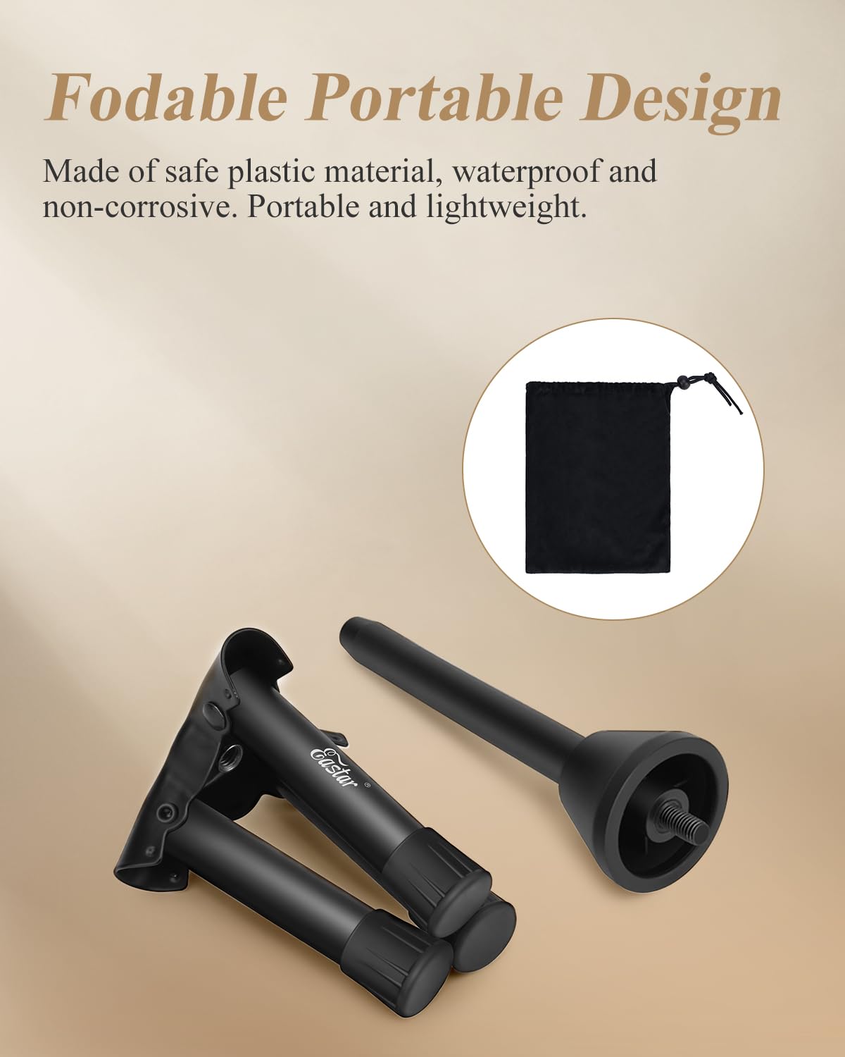 Eastar Flute Clarinet Stand, Portable Tripod Double Purpose Stand Holder For Flute Woodwind Instrument With Flannel Bag, Est  00