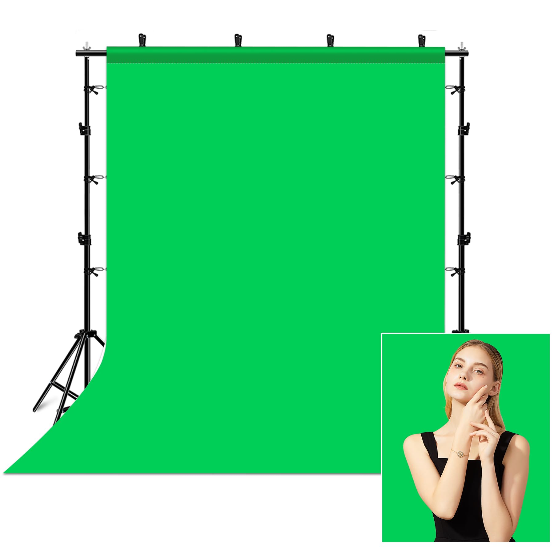 Puluz 3.3X6.6Ft Green Backdrop Portrait Background For Photography Studio Children And Headshots Background For Photography Vide