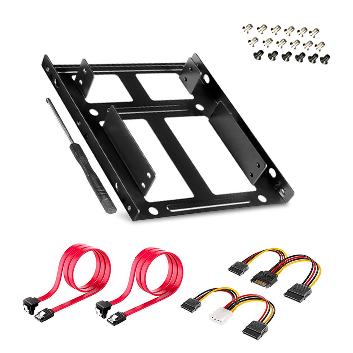 Dual Ssd/Hdd Metal Mounting Bracket Kit 2.5 To 3.5, Convert Any 2.5 Inch Solid State Drive/Hdd Into One 3.5 Inch Drive Bay