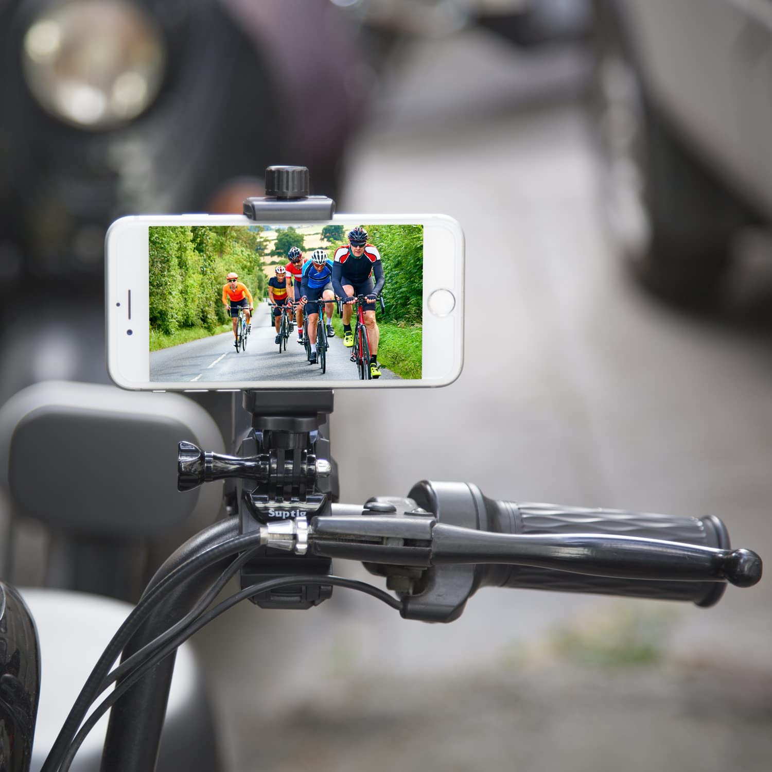 Suptig Phone Holder Desk Gooseneck Mount, Cell Phone Clamp Clip for Pole, Mobile Phone Mount Stand, Compatible for iPhone 14 Plus Phone 13 Pro Xs Max XR X 8 7 6 6s Plus and Other 4 7'' Device