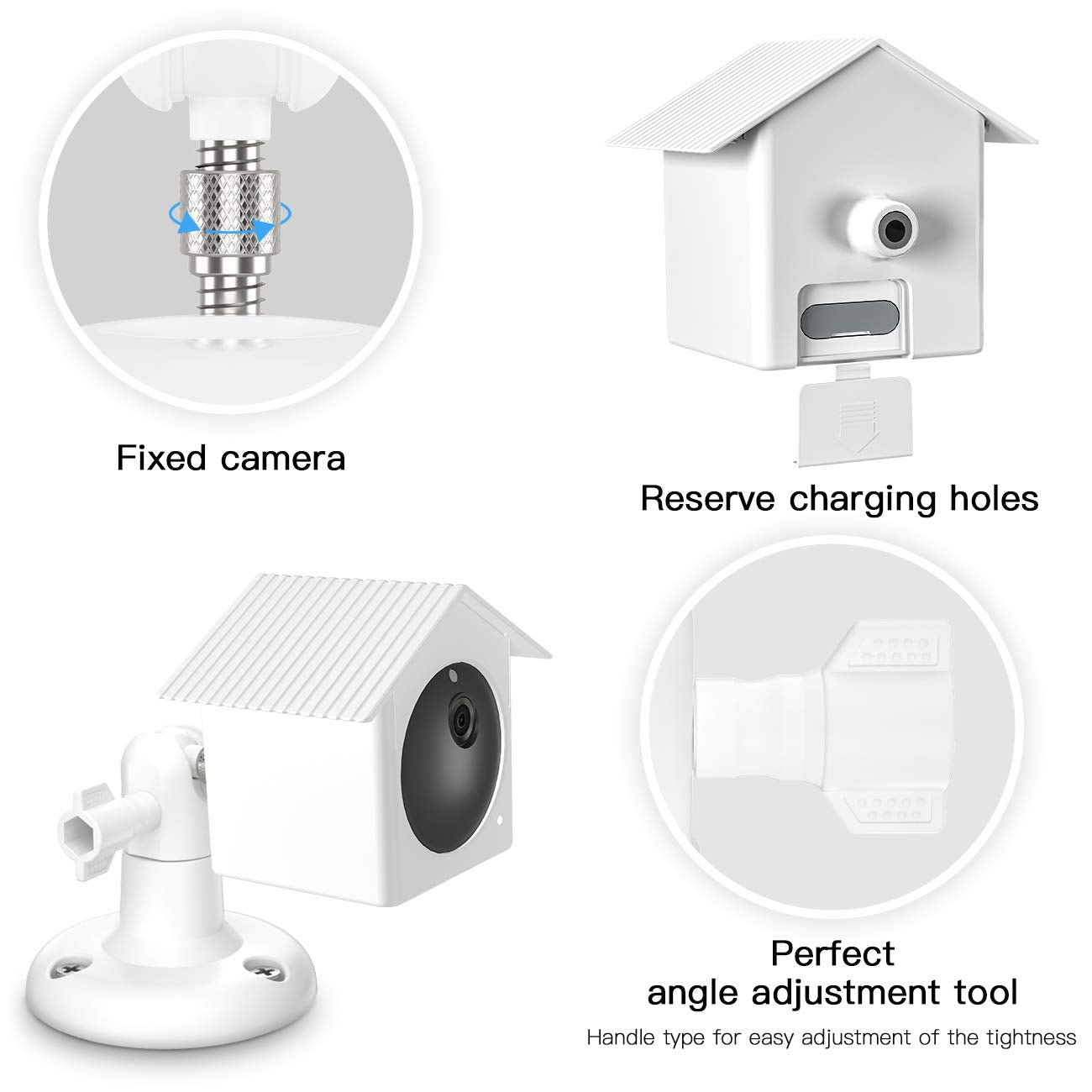 3 Pack Wall Mount For Wyze Cam Outdoor, Waterproof Protecive Case Compatible With Wyze Cam Outdoor, With Adhesive Wall Mount For