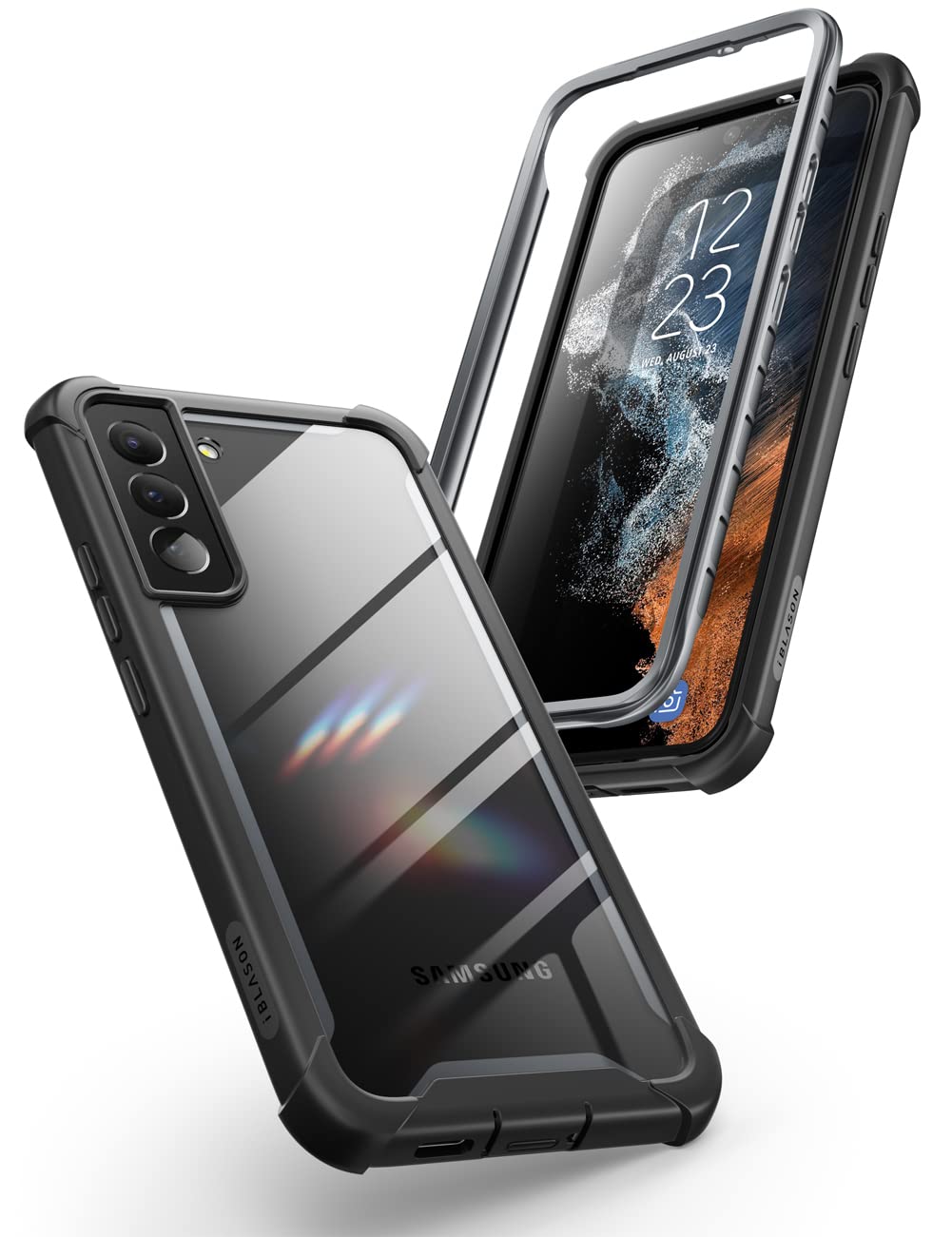 I Blason Ares Series Case Designed For Galaxy S22 (2022 Release), Rugged Clear Bumper Case Without Built In Screen Protector (Bl