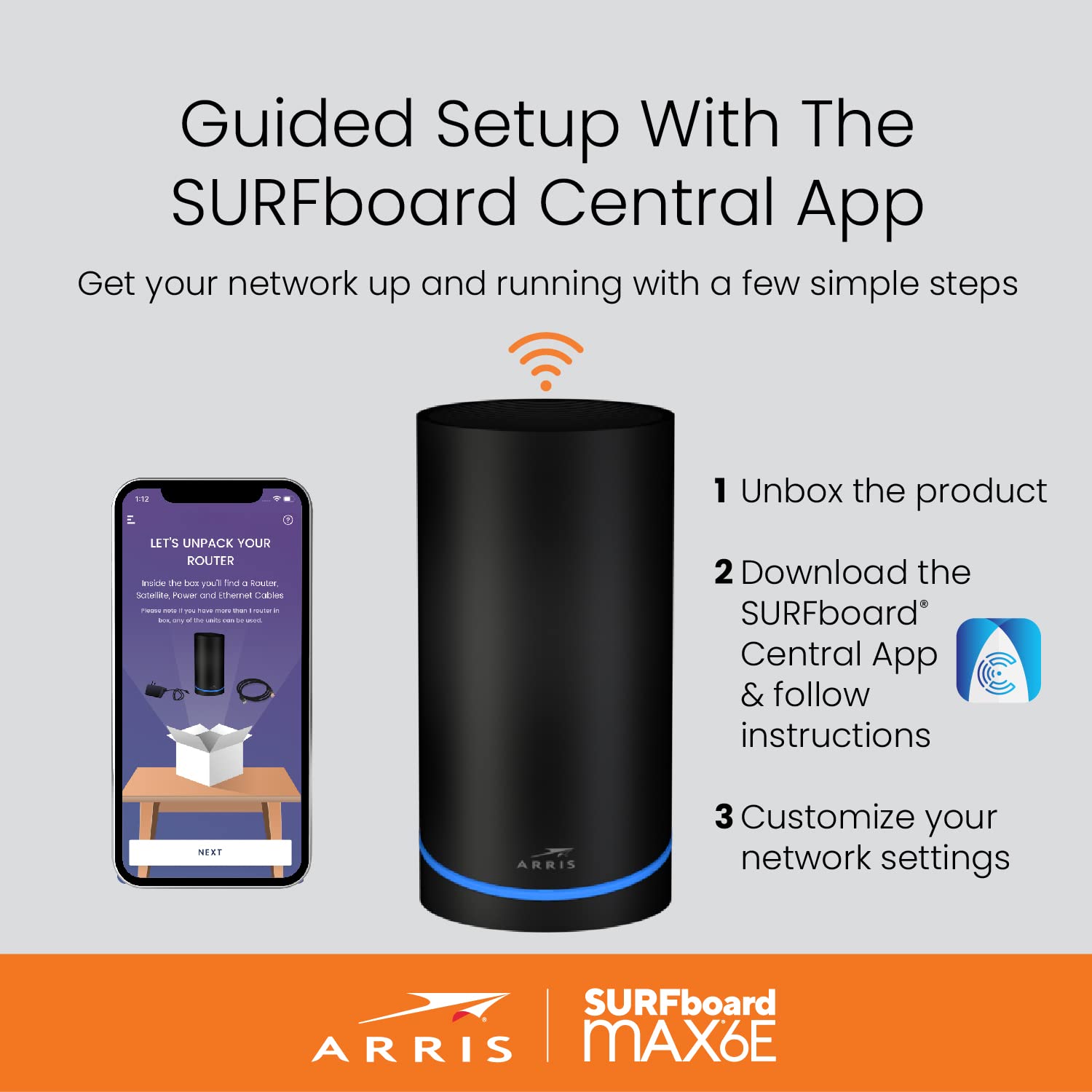 Arris Surfboard Max 6E W161 Tri Band Mesh Wi Fi 6E System | Axe6600 Wi Fi Speeds Up To 6.6 Gbps| 6 Ghz Band | Coverage Up To 5,5