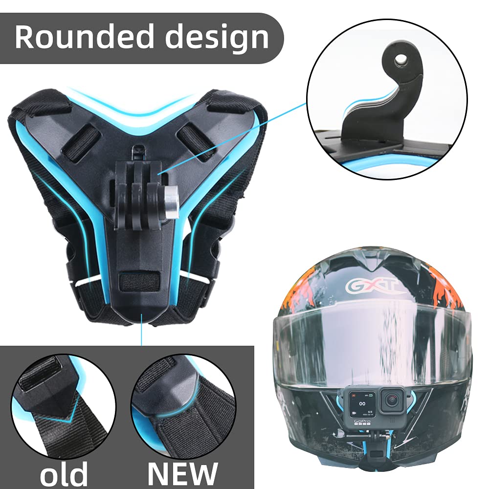Surewo Motorcycle Helmet Chin Strap Mount For Gopro Hero 13/12/11/10/9/8/7/(2018)/6/5 Black,Dji Osmo Action 5 Pro/4/3/2,Insta360 One R,Akaso/Campark/Yi And More