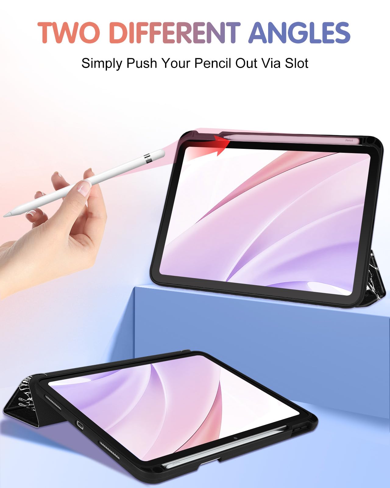 Wazzasoft For Apple Ipad 10Th Generation Case 10.9 Inch Cute Women Girls Folio Cover Girly Aesthetic Butterfly Unique Design Pen