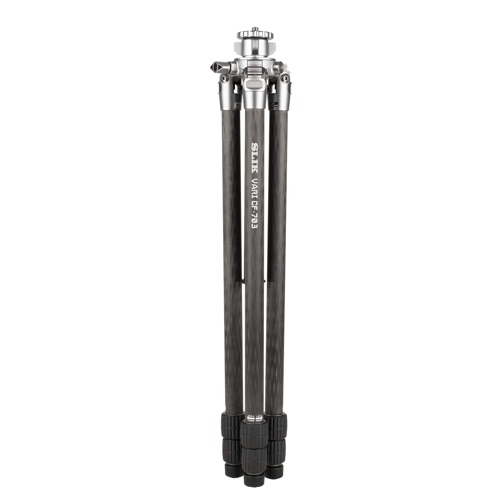 SLIK Pro VARI CF-703 Carbon Fiber Tripod Kit - 3-Section, Grey, Model 615-928