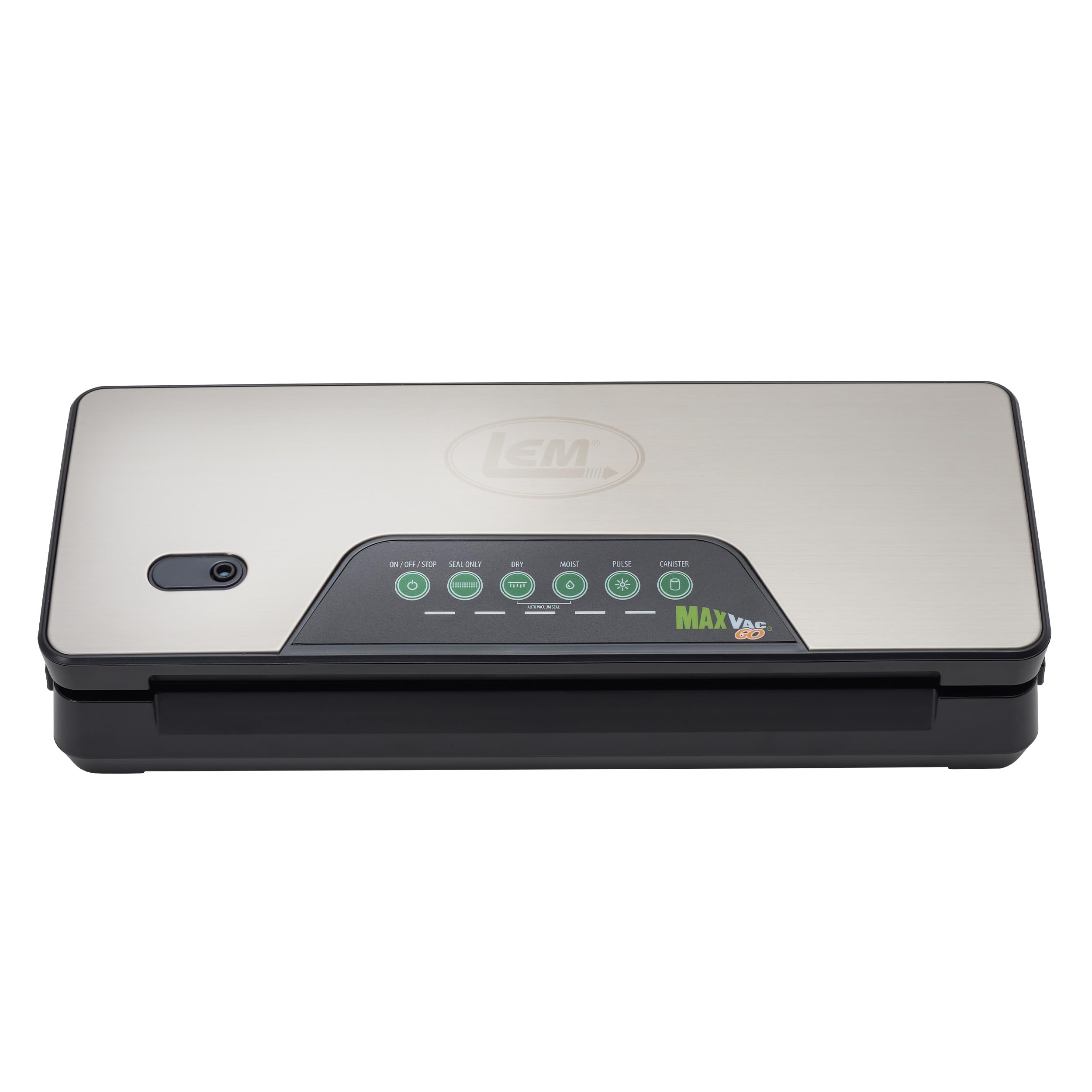 LEM Products MaxVac Go Cordless Plastic Vacuum Sealer with 11.8 Inch Seal Bar, Silver and Black