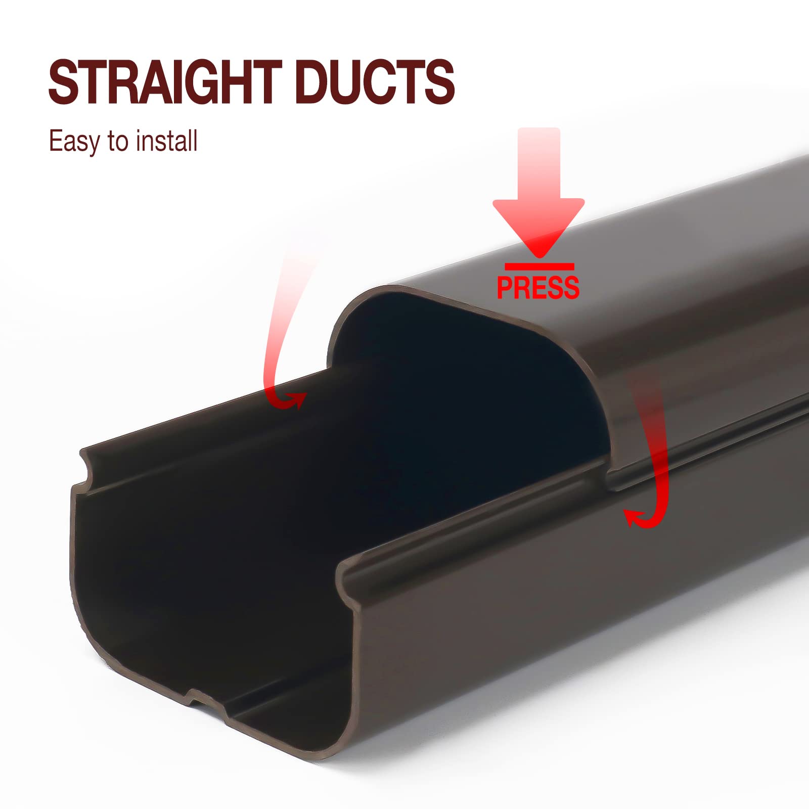 Hoxha 3'' W 16.1Ft L Brown Line Set Cover Kit For Mini Split Air Conditioners Decorative Pvc Slim Line Cover For Central Ac & He