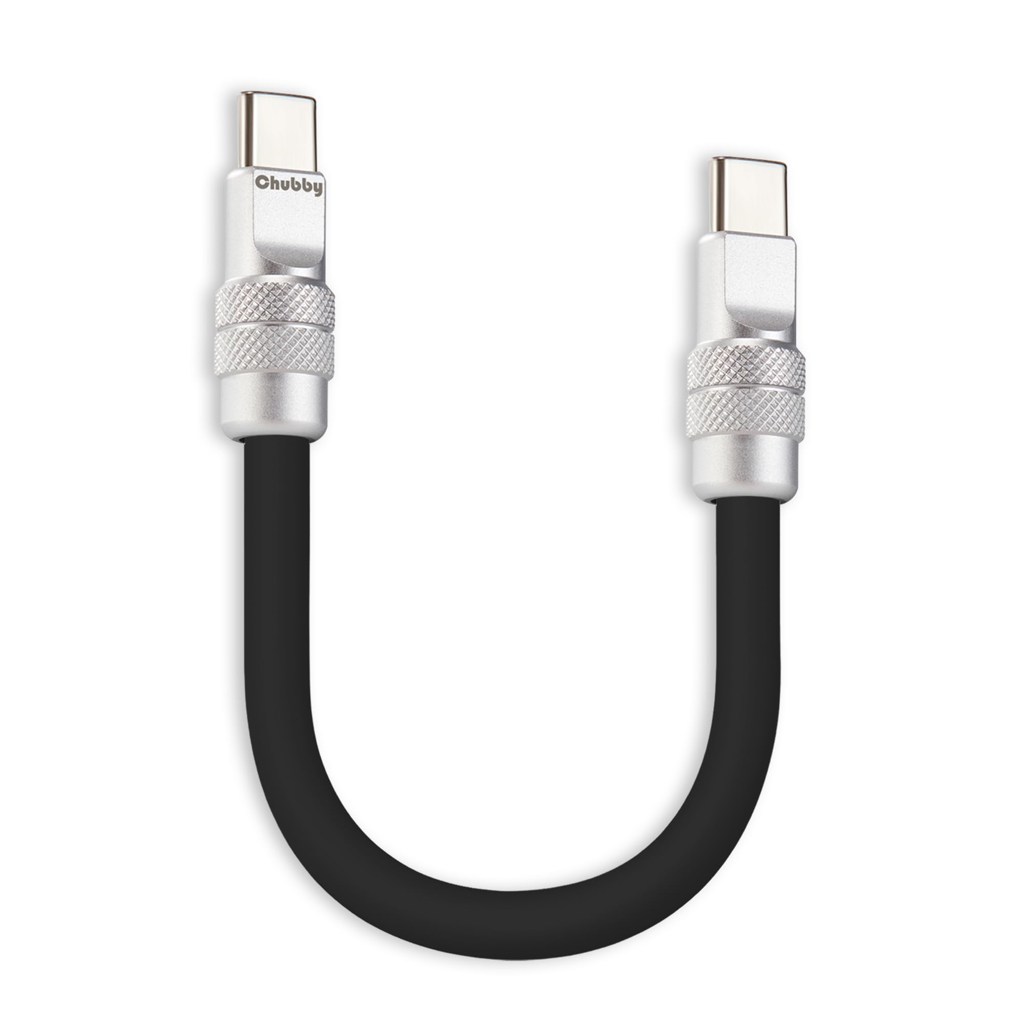 chubbycable Short USB C to C Cable 240W Charging Cable, Black, 10 inch