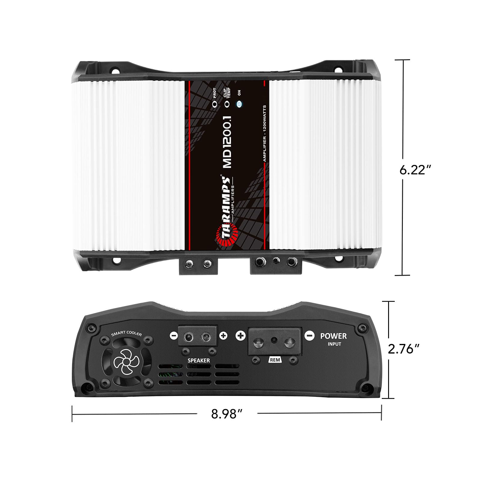 Taramp'S Md 1200.1 Full Range Amplifier 1200 Watts Rms 1 Ohm 1 Channel High Efficiency Mono Amplifier Class D, Bass Boost Car Au