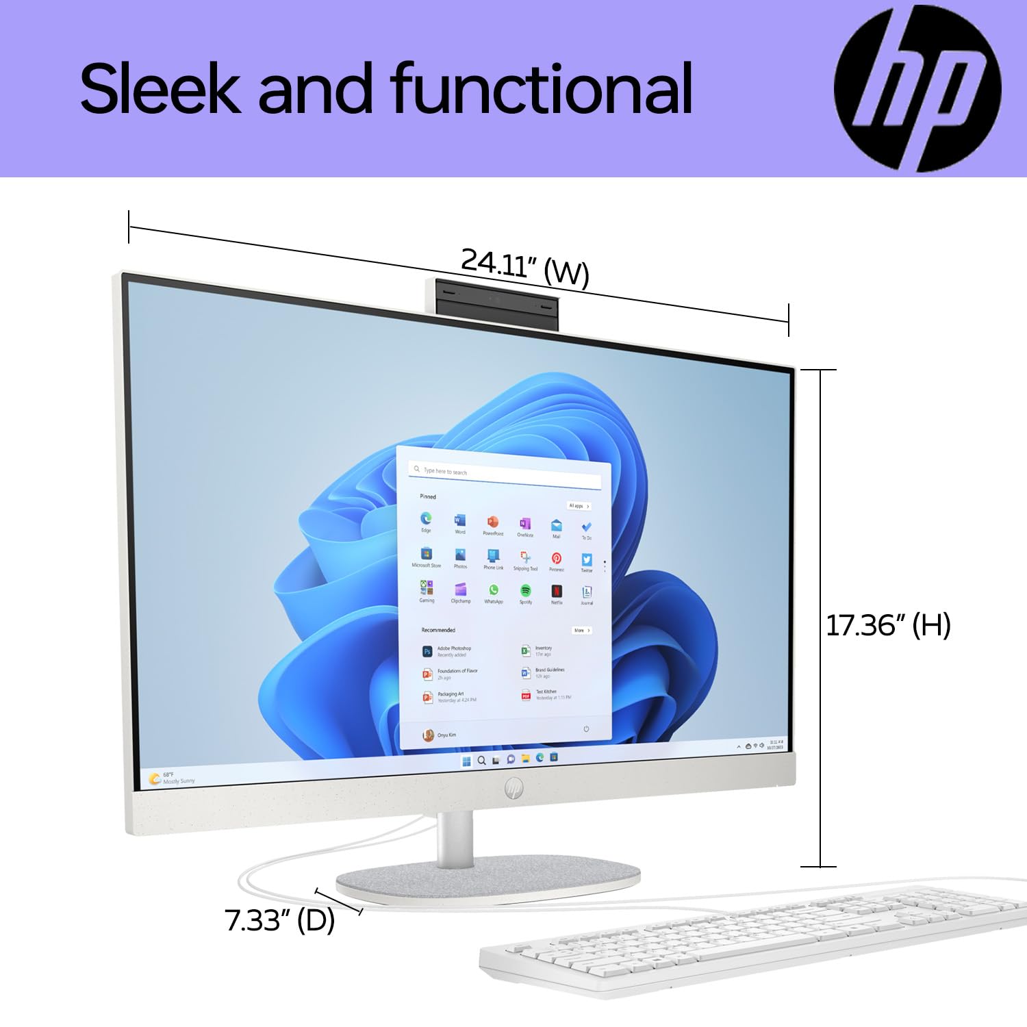 Hp 27 I7 All In One Desktop, 27 Fhd, Intel I7-1355U, 64Gb Ram, 2Tb Ssd, Wired Keyboard & Mouse, Ir Camera, Hdmi, Rj45, Wi-Fi 6,