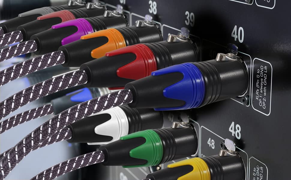 Mikiz Xlr Cables Braided 25Ft 10 Packs   Premium Microphone Cable Xlr Male To Female Patch Cables