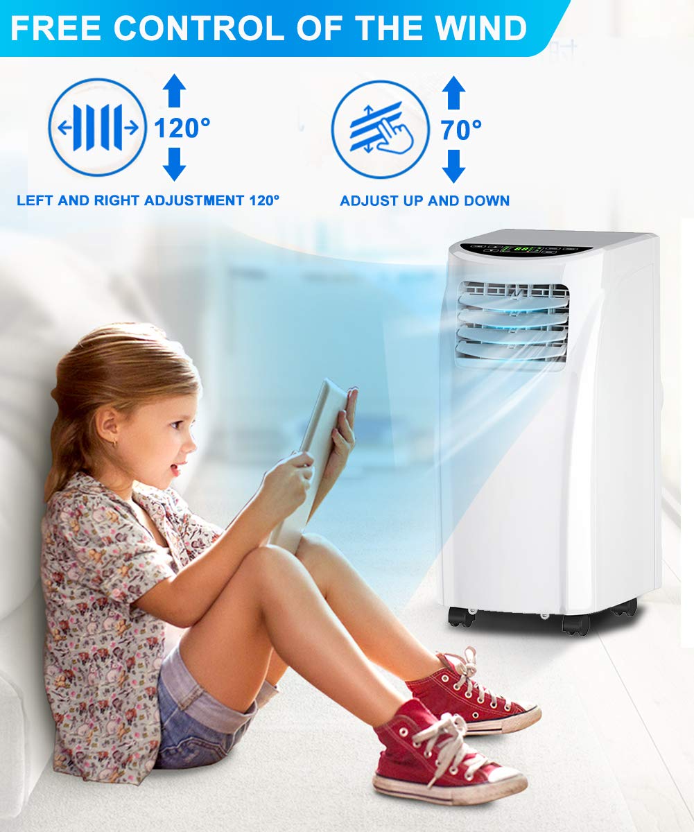 Toolsempire 8000 BTU 3-in-1 Portable Air Conditioner with Dehumidifier Remote Control EP24619US White