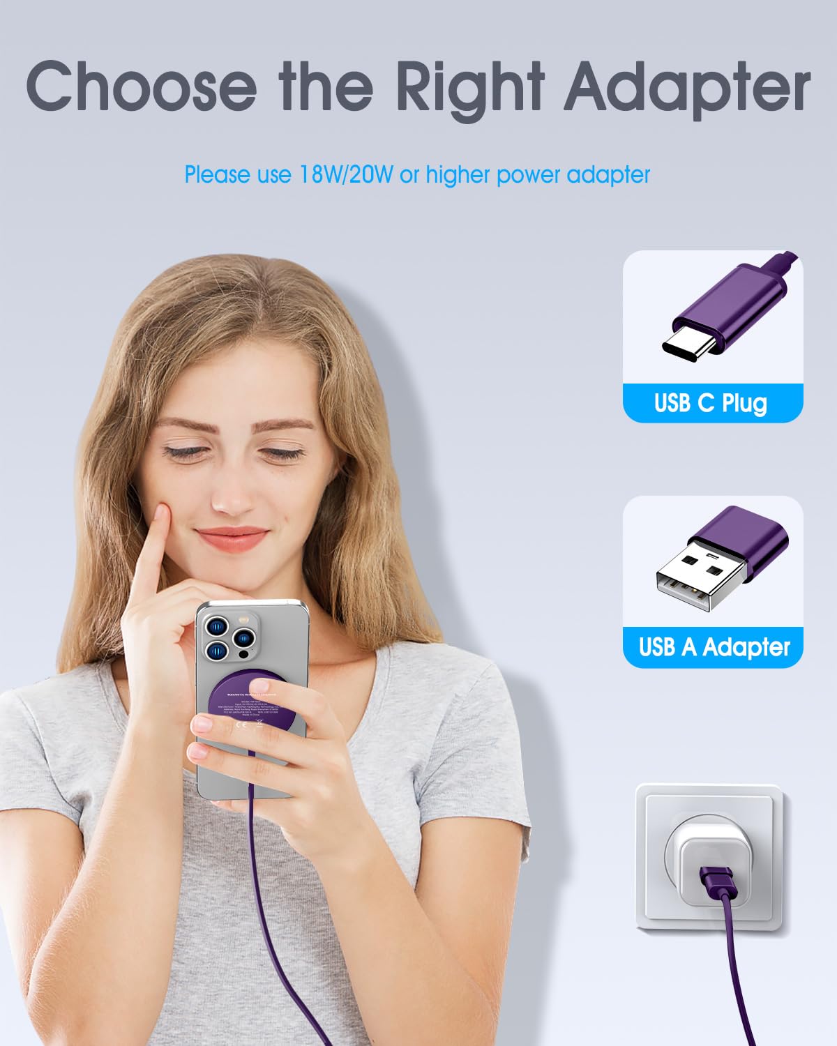 Wrvvr For Apple Mag Safe Charger 2 Pack, Magnetic Wireless Charger For Iphone 16 15 14 13 12 Pro Max Plus Mini, 15W Fast Chargin