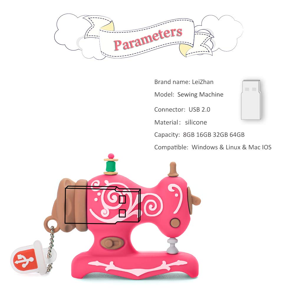 Cute Usb Flash Drive 64Gb, Leizhan Embroidery Sewing Machine Shape Mem ...