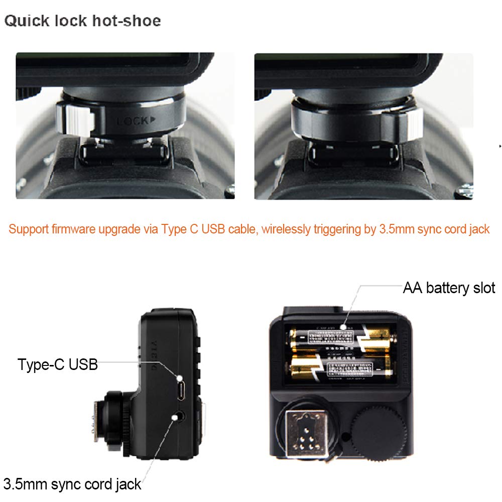 Godox X2T-C Ttl Wireless Transmitter, 1/8000S Hss, Bluetooth Connection, 5 Separate Group Buttons, Relocated Control-Wheel, New
