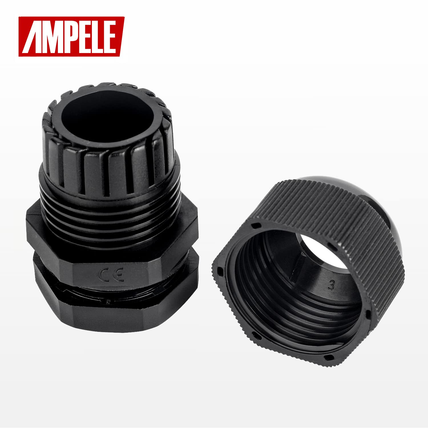 Ampele 12 Pack 1'' Npt Cable Gland Waterproof Adjustable 18.5 25Mm/0.73 0.98Inch Nylon Cable Glands Joints With Gaskets (1'', 12