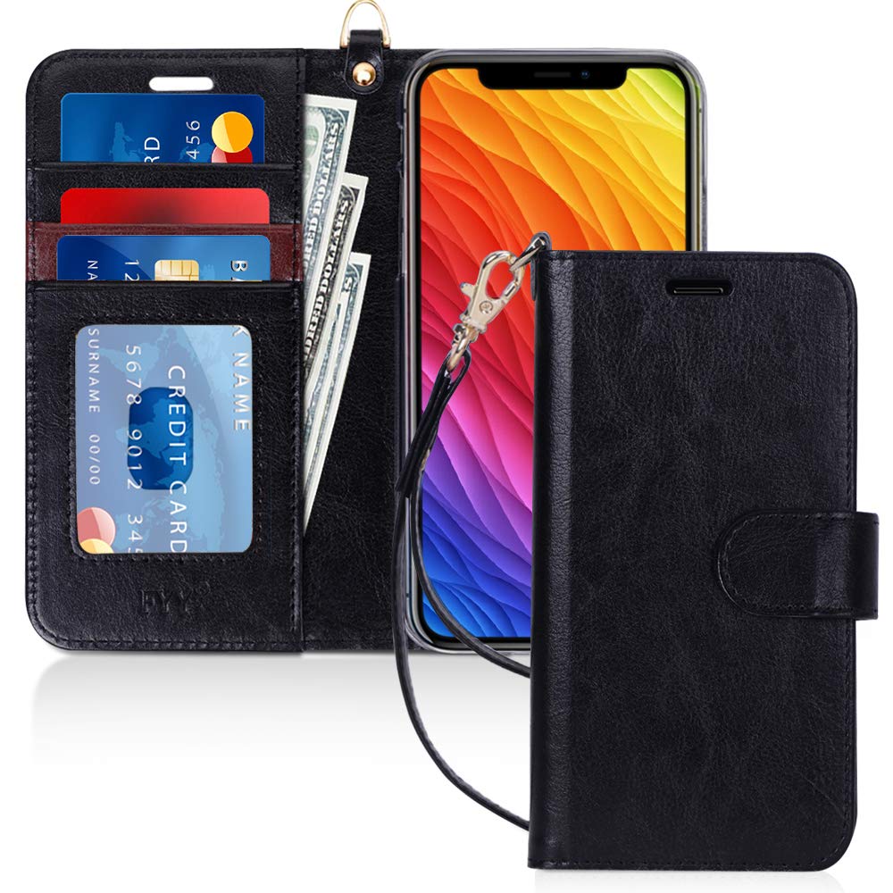 Fyy Case For Iphone Xr (6.1'') 2018, [Kickstand Feature] Flip Folio Leather Wallet Case With Id And Credit Card Pockets For Ipho