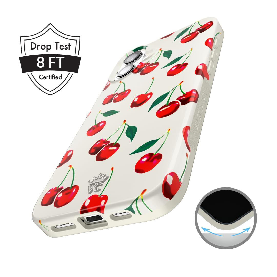 Velvet Caviar For Iphone 16 Case Cherry   Compatible With Magsafe [8Ft Drop Tested]   Red Cherries