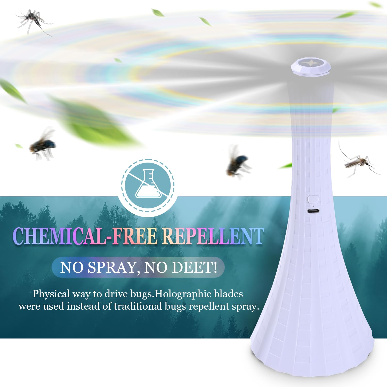 Rechargeable Fly Fans For Tables, Fly Fans For Outdoor Tables Usb, Fly Fans To Keep Flies Away By Soft Blades, Food Fans For Cam