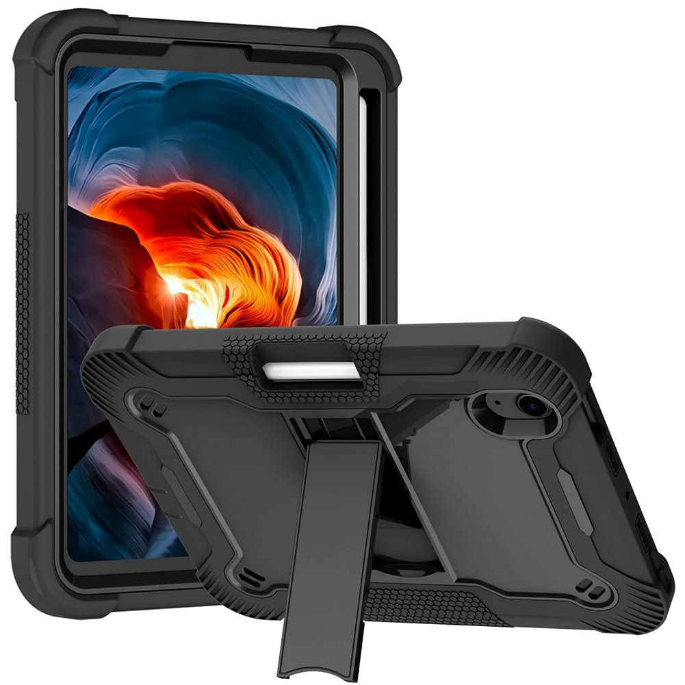 Makeit Case For Ipad Mini 7 (A17 Pro) 2024, Ipad Mini 6 Case (8.3 Inch,2021 Model) With Pencil Holder, Heavy Duty Shockproof Ful