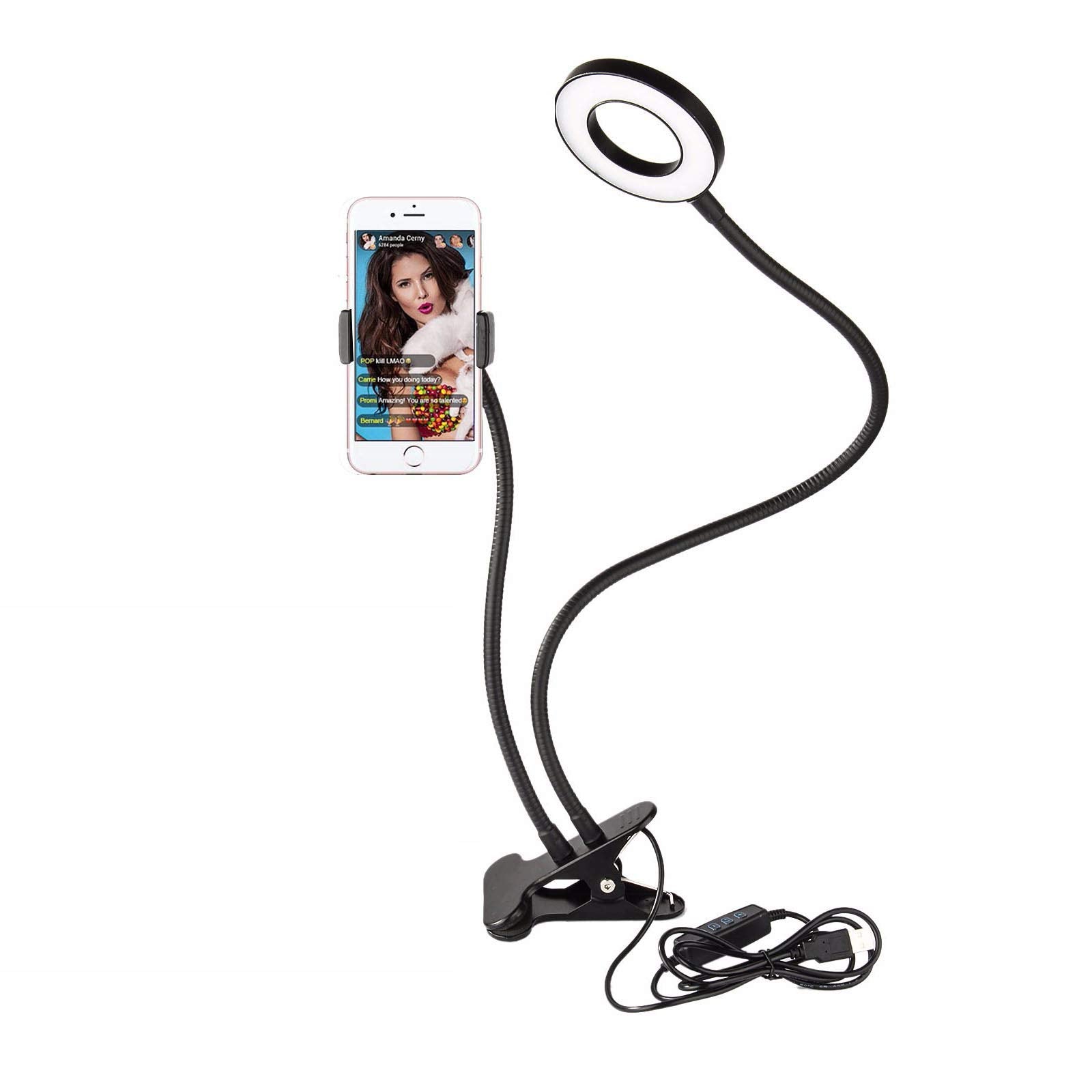 Sokani Selfie Ring Light with Cell Phone Holder and Stand Bracket for YouTube TIK Tok Tiktok Zoom Video Conference Live Stream M