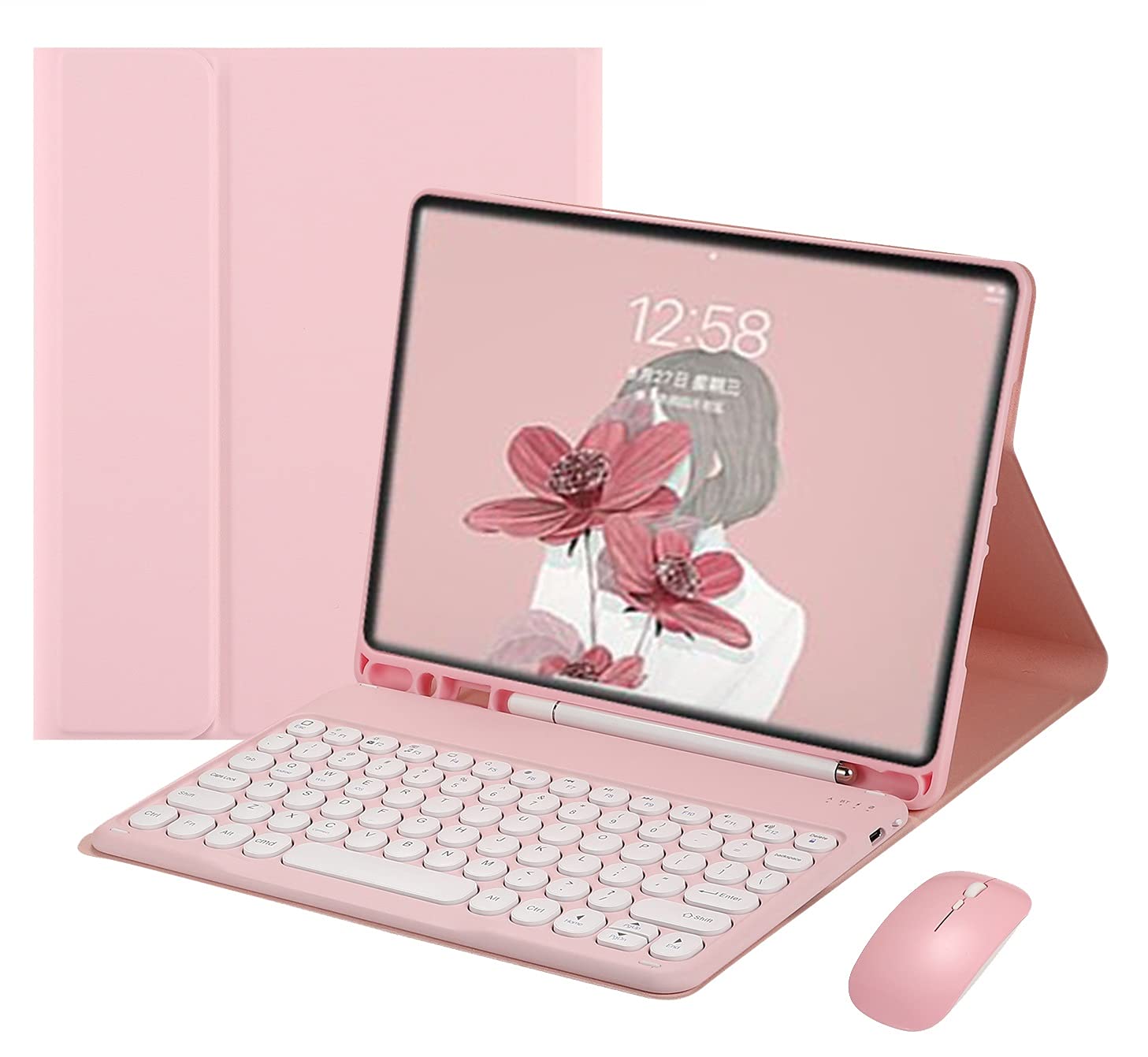 YEEHi Keyboard Case Mouse for iPad 6th 5th Generation Air 2 Pro 9.7 Color Keyboard Round Key Cute Candy Colors Detachable Keyboa