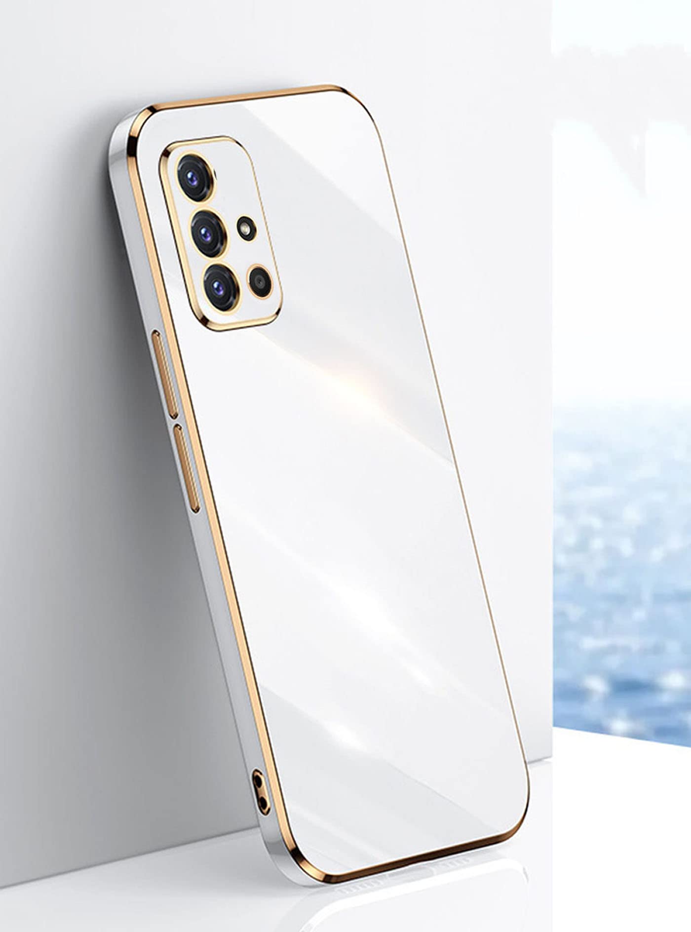 Sunswim Compatible With Galaxy A51 4G Case Cover Cute Full Camera Lens Protection &Luxury Electroplate Plated Shockproof Edge Bu