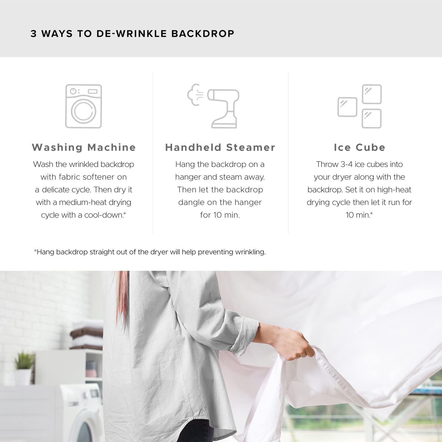 Limostudio 10 X 10 Feet Pure White Photo Backdrop Background Screen, Pure Seamless > 150Gsm Highest Density In Market, Premium G