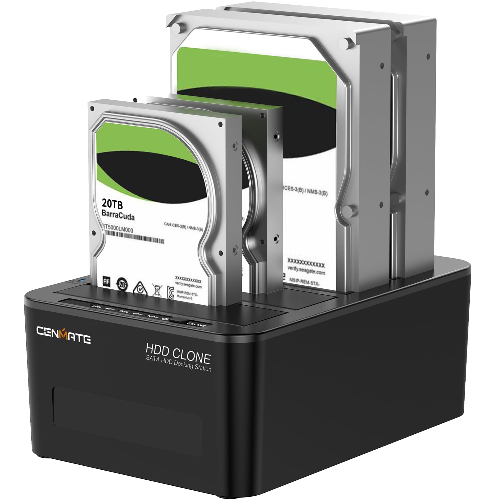 Cenmate 4 Bay Hard Drive Docking Station With Offline Clone, Usb 3.0 To Sata I/Ii/Iii Hard Drive Reader For 2.5/3.5 Inch Hdd/Ssd