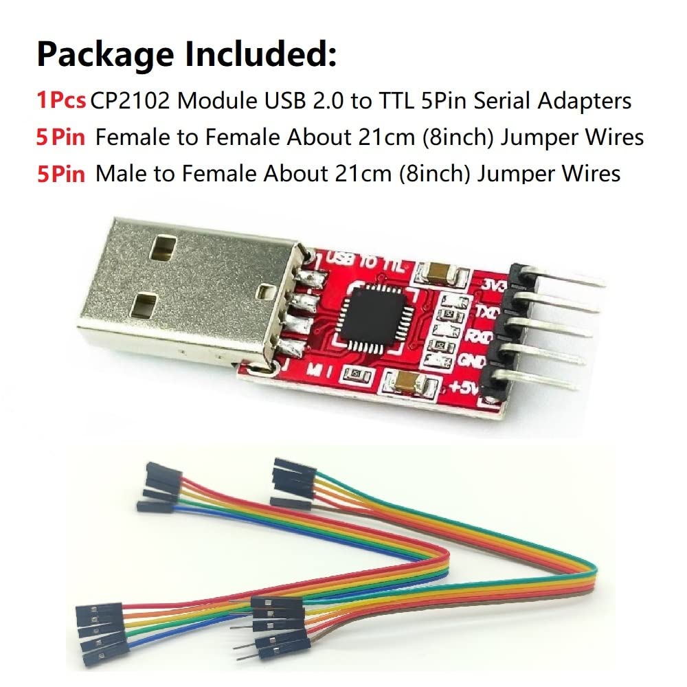 Wwzmdib Mini Usb 2.0 To Ttl Converter Serial Adapter 3.3V 5V Compatible With Cp2102 Chip Uart Programming