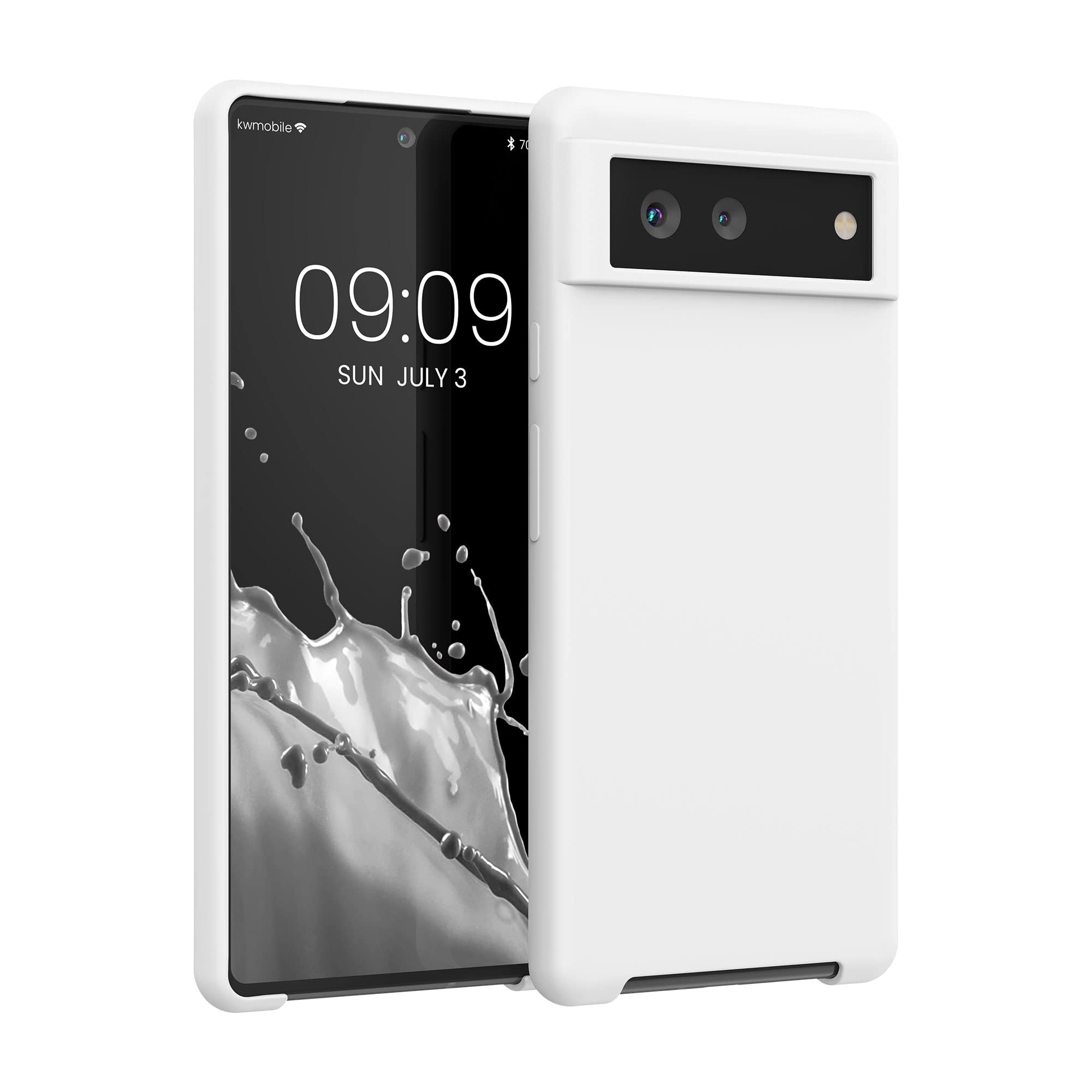 kwmobile Case Compatible with Google Pixel 6 Case - TPU Silicone Phone Cover with Soft Finish - White Matte