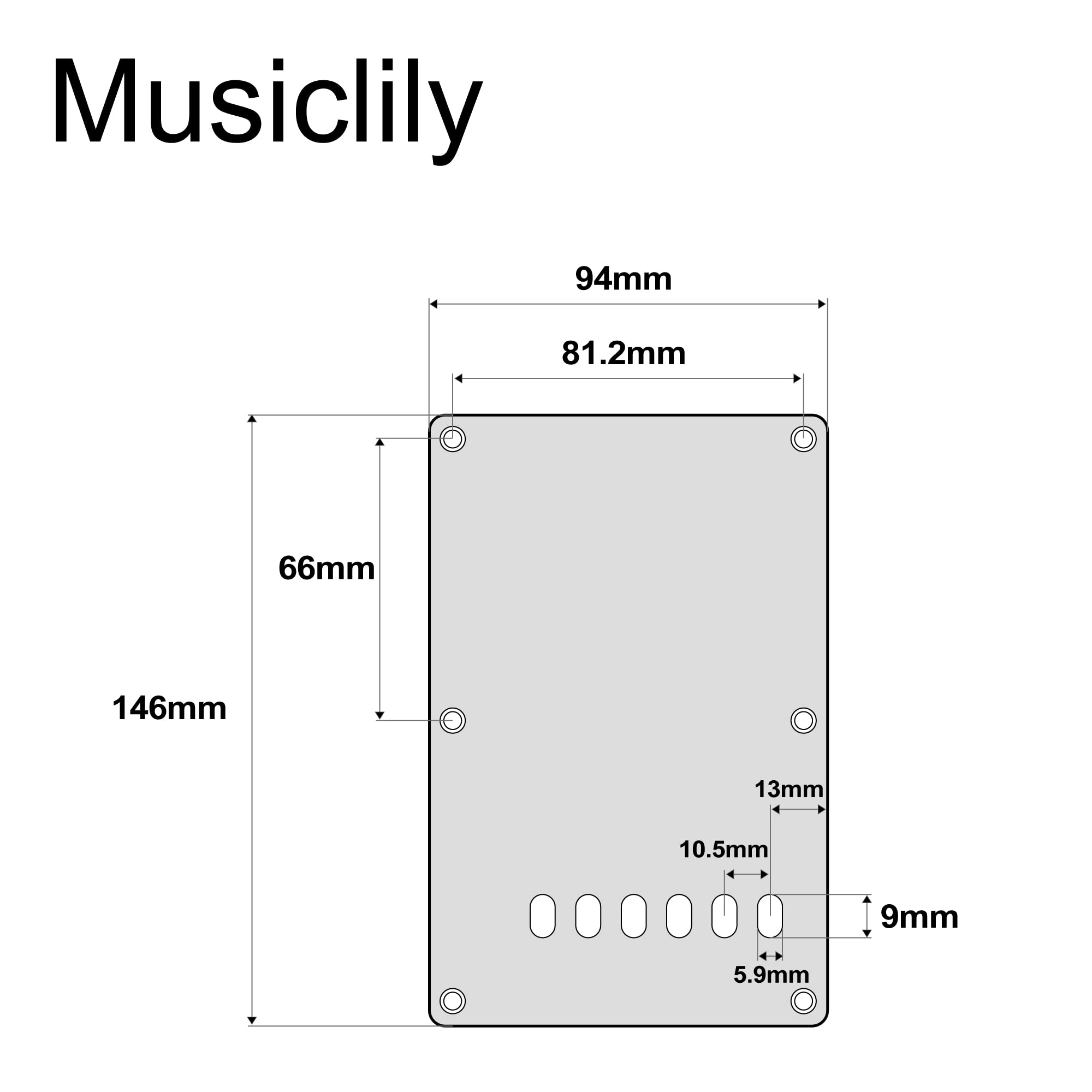 Musiclily Guitar Back Plate Tremolo Cavity Cover Backplate For China Made Squier Guitar Parts,3Ply White