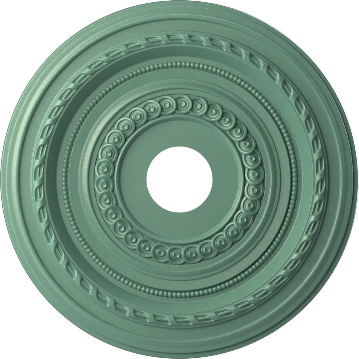 Ekena Millwork CMP19COFSM Cole Thermoformed PVC Ceiling Medallion (Fits Canopies up to 5 1/8), 19OD x 3 1/2ID x 1P, Universal Pe