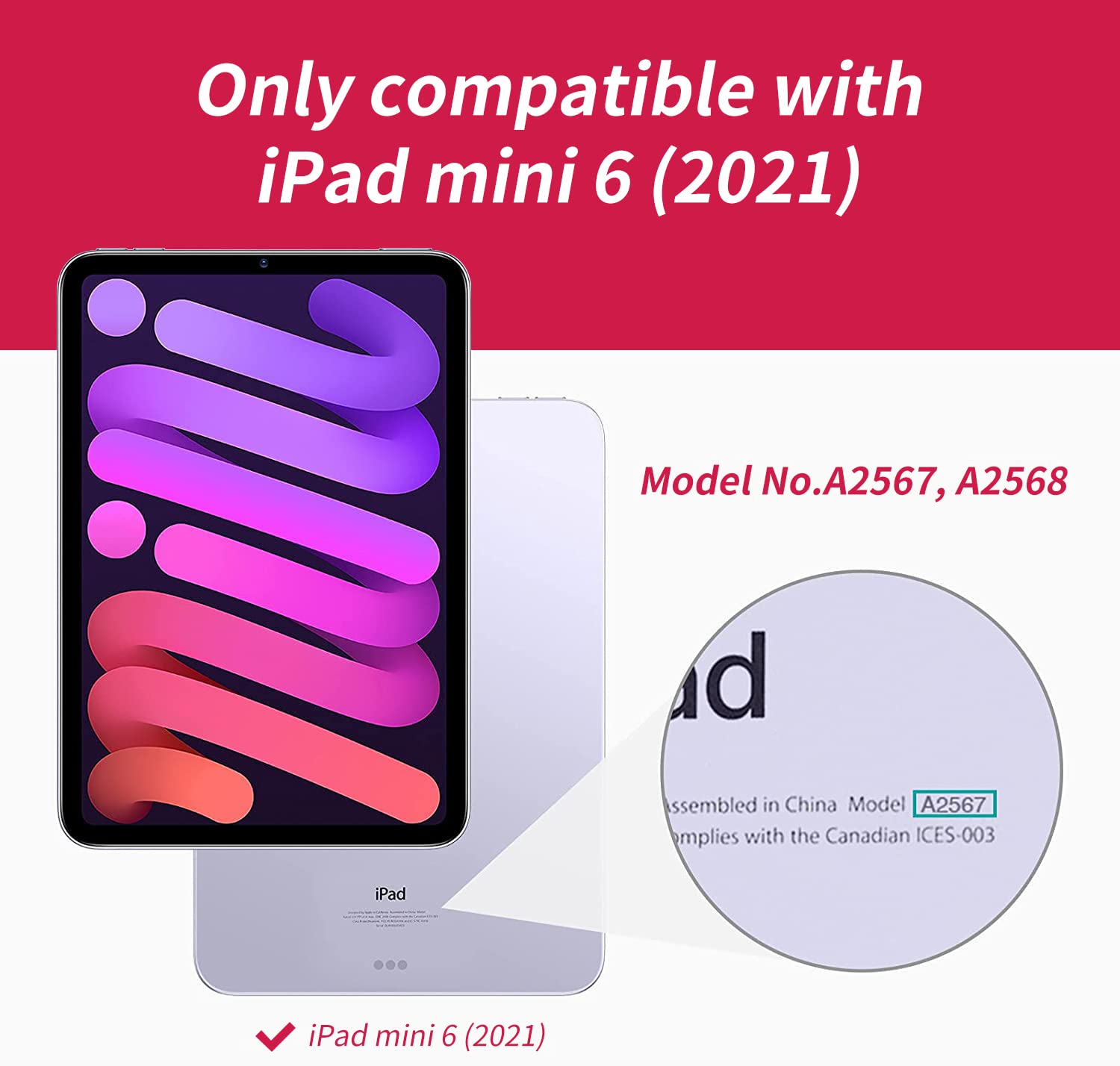 For Ipad Mini 6Th Generation Case,For Ipad Mini 6 Case 8.3 Inch Lightweight Smart Shell Pu Leather Adjustable Stand Protective C