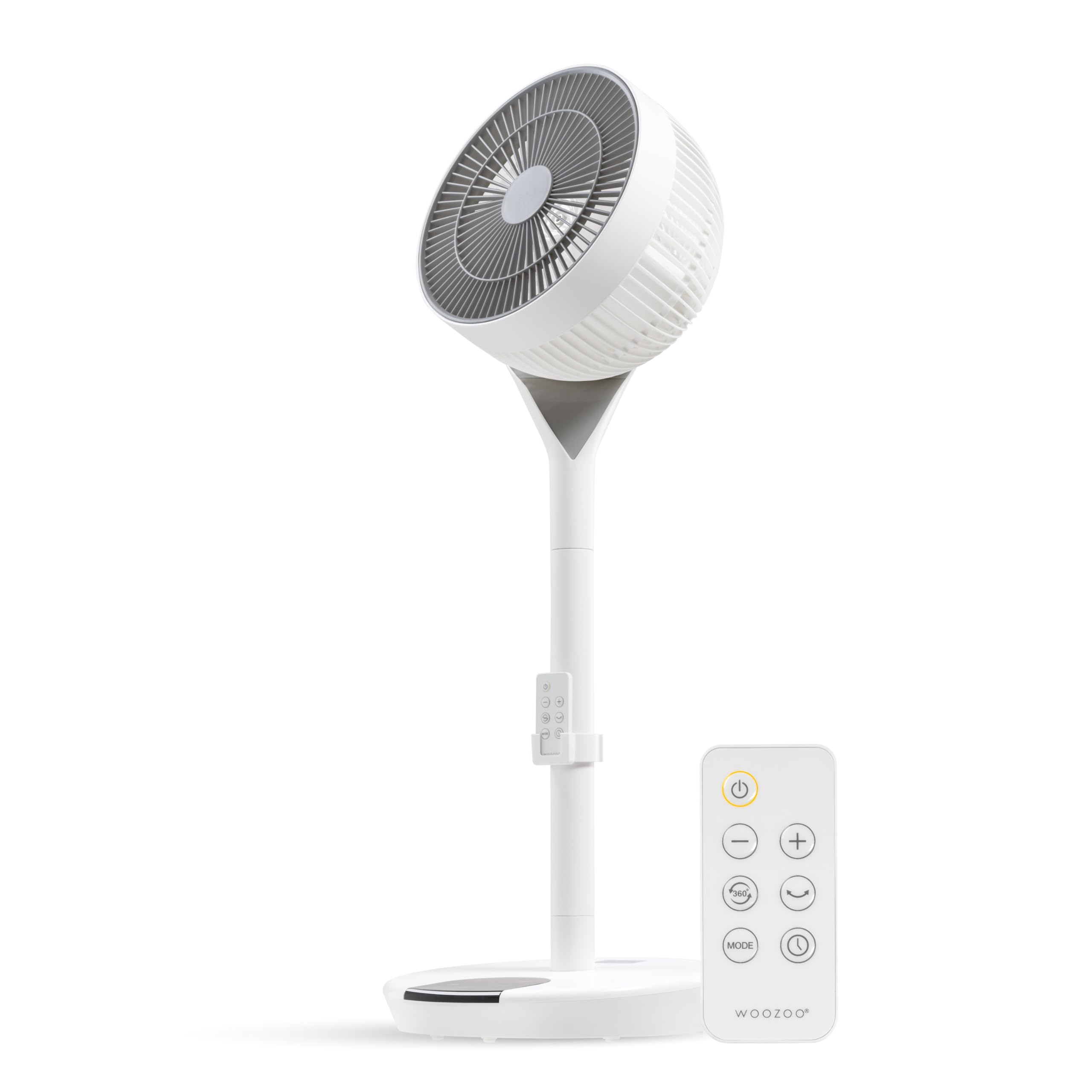 Iris Usa Woozoo Fan, Pedestal Standing Fan With Remote, 360 Oscillating Fan, 12 Speeds, Low Noise Dc Motor, 8H Timer, Touch Pane
