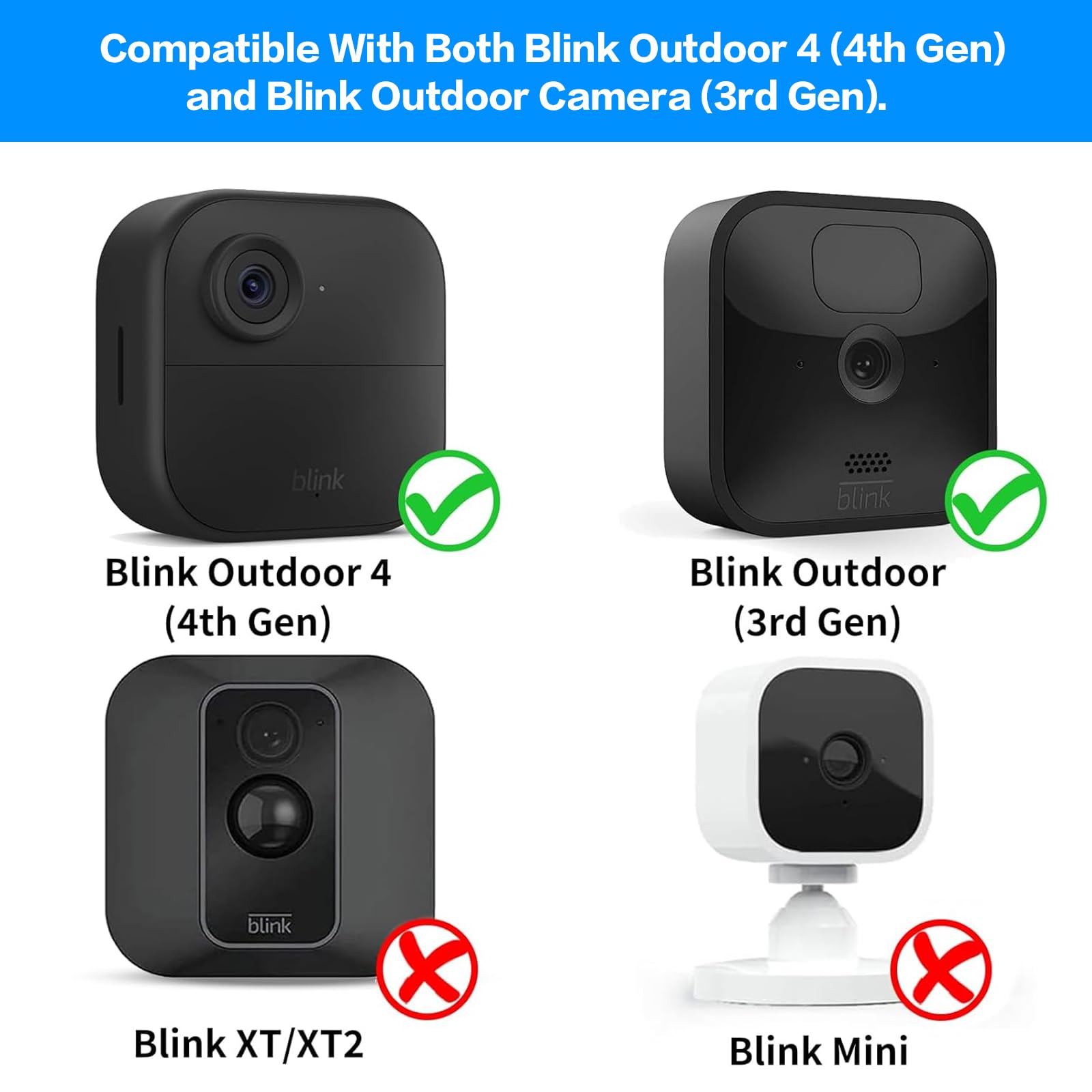 Wall Mount For Blink Outdoor Camera 4Th Gen, Weatherproof Protective Housing And 360Adjustable Mounting Bracket With Sync Module