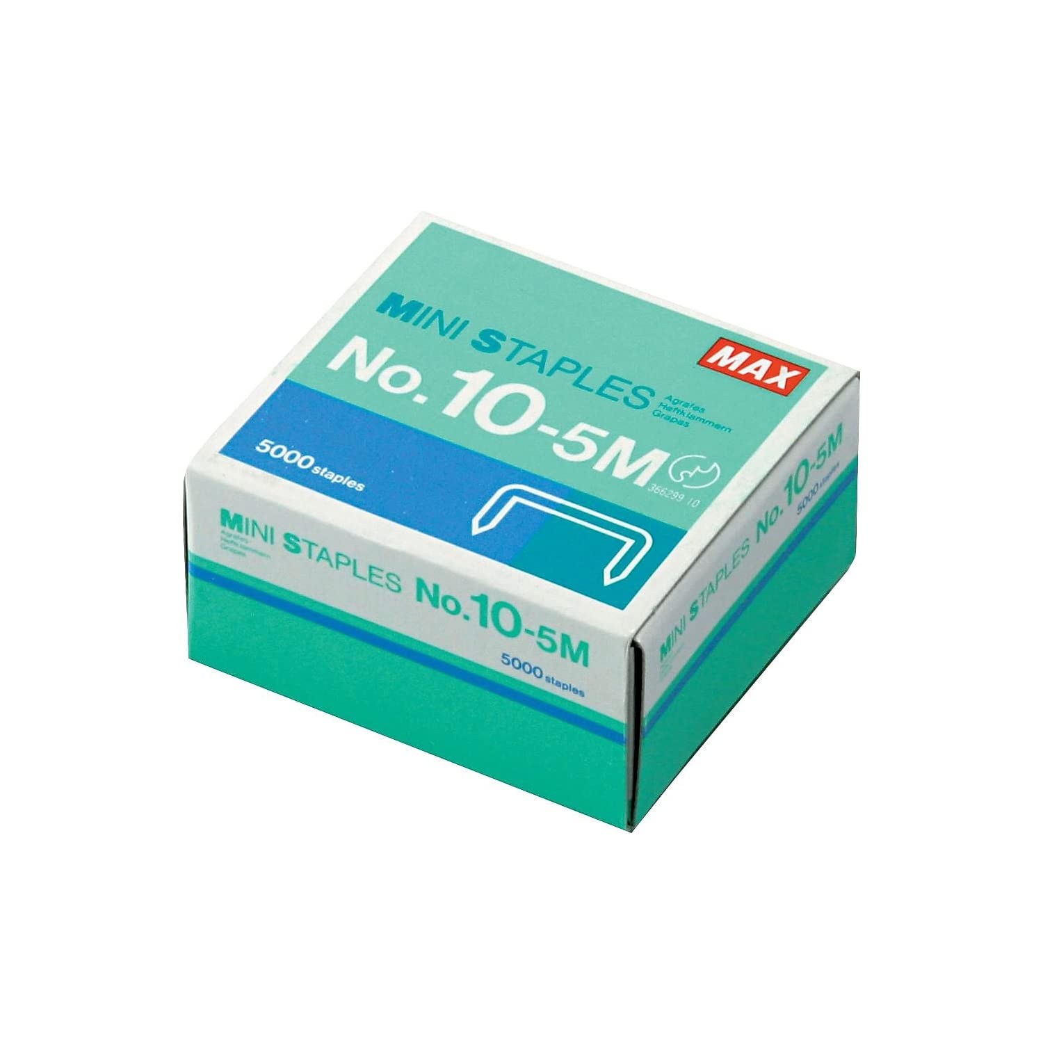 Max Mini Staples, For Use In Max Hd 10Df, 5/1 Inch Width, 3/16 Inch Long