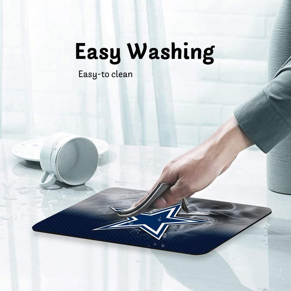 Zyjtek Gaming Mouse Pad For Football Sports Fans,White Blue Design Non Slip Rubber Base Square Mousepad For Computers Laptop Des