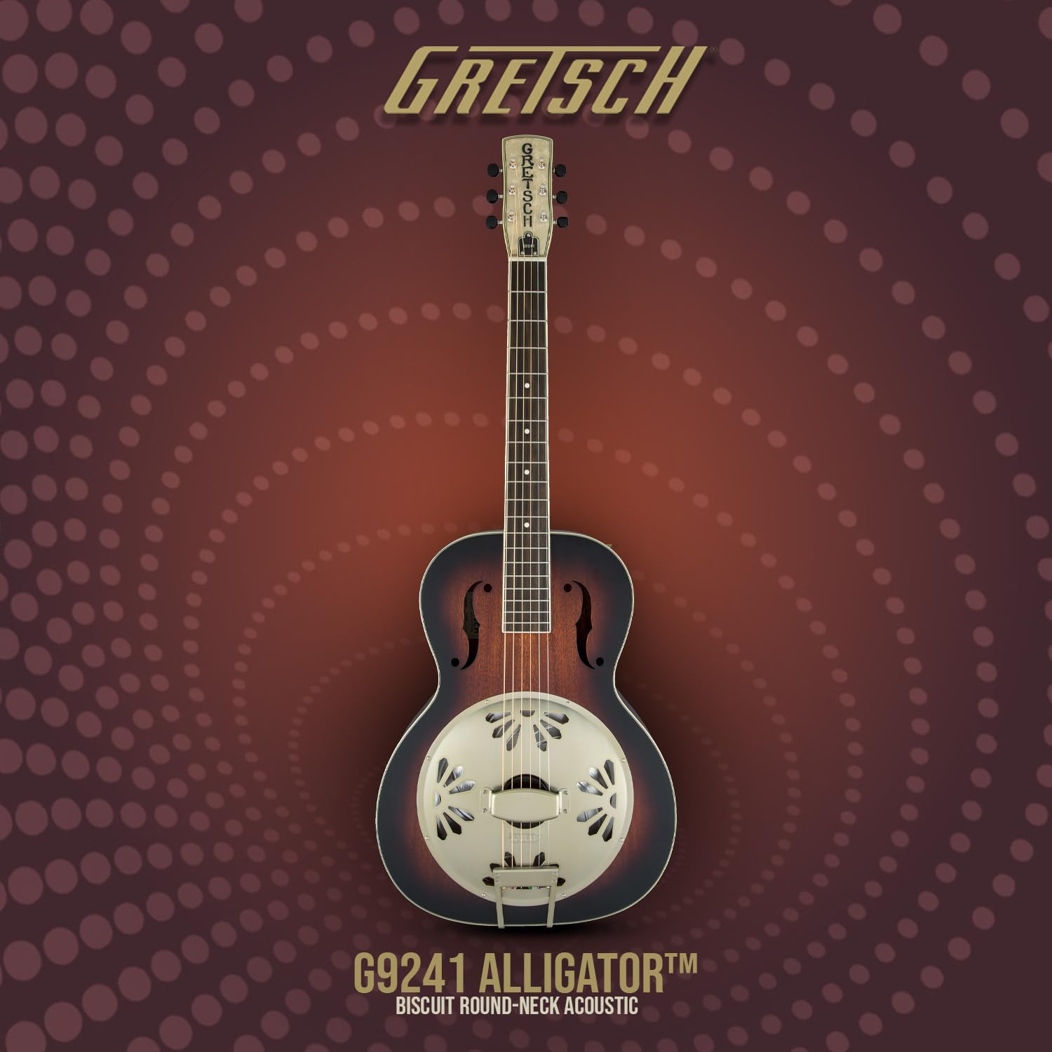 Gretsch G9241 Mahogany Round Neck 6-String Acoustic-Electric Resonator Guitar (2-Color Sunburst) Bundle With Gretsch G2180 Reson