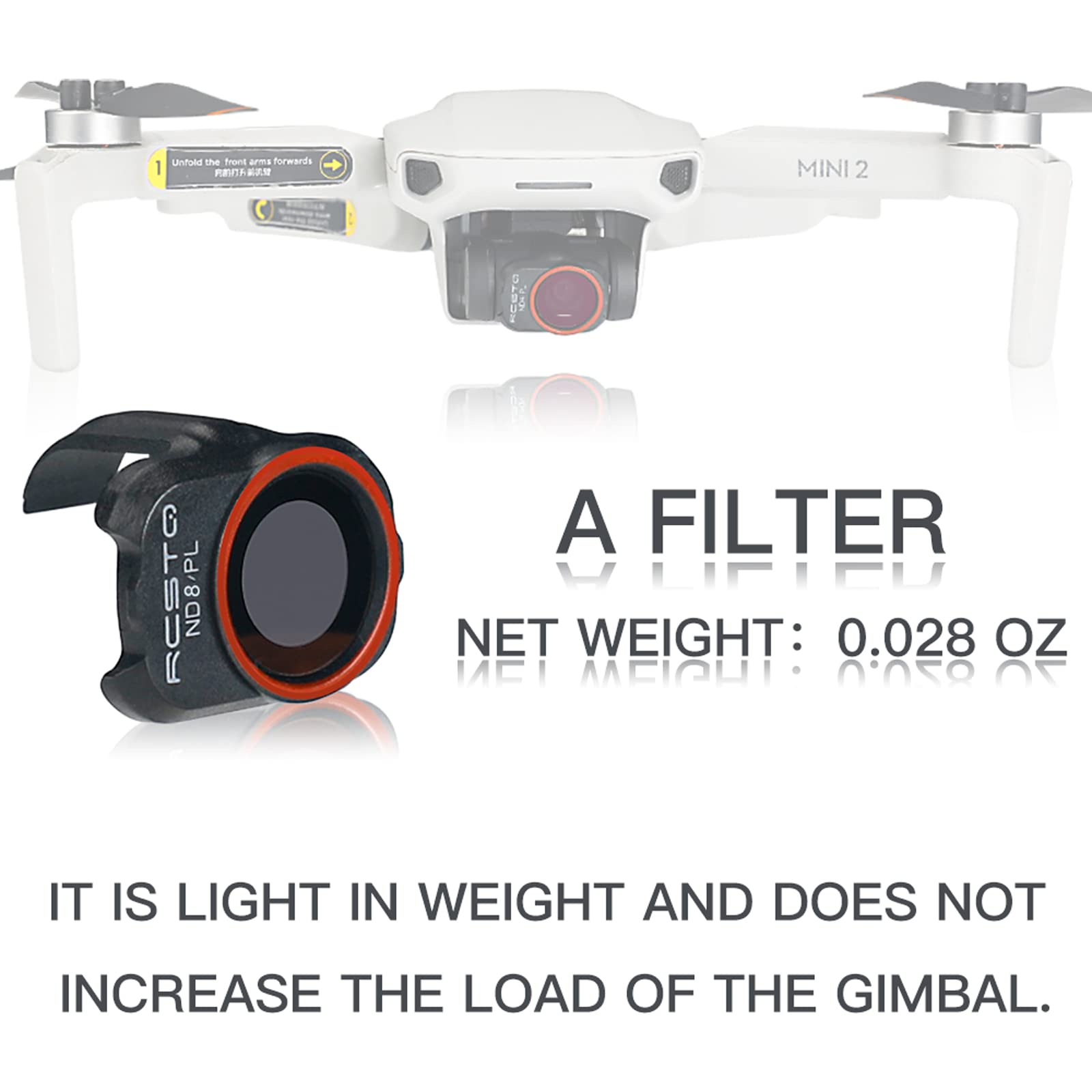 Rcgeek Nd Filters Set For Dji Mavic Mini 4K / Mini 2/Mini 2 Se/Mini Se/Mini Accessories, 4Pcs Gimbal Camera Len Filters For Dji