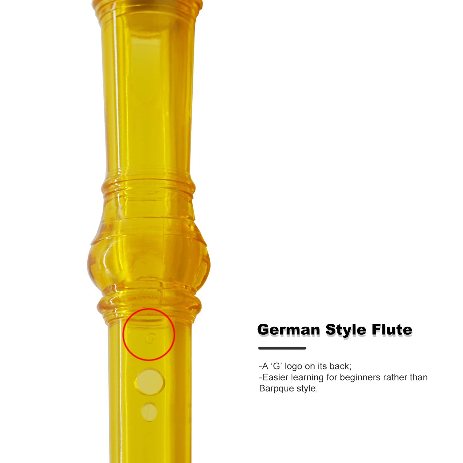 Sjoys Engiegee 8 Hole Soprano Descant Recorder Kids Music Flute With Cleaning Rod & Case Bag For School Student Home Entertainme