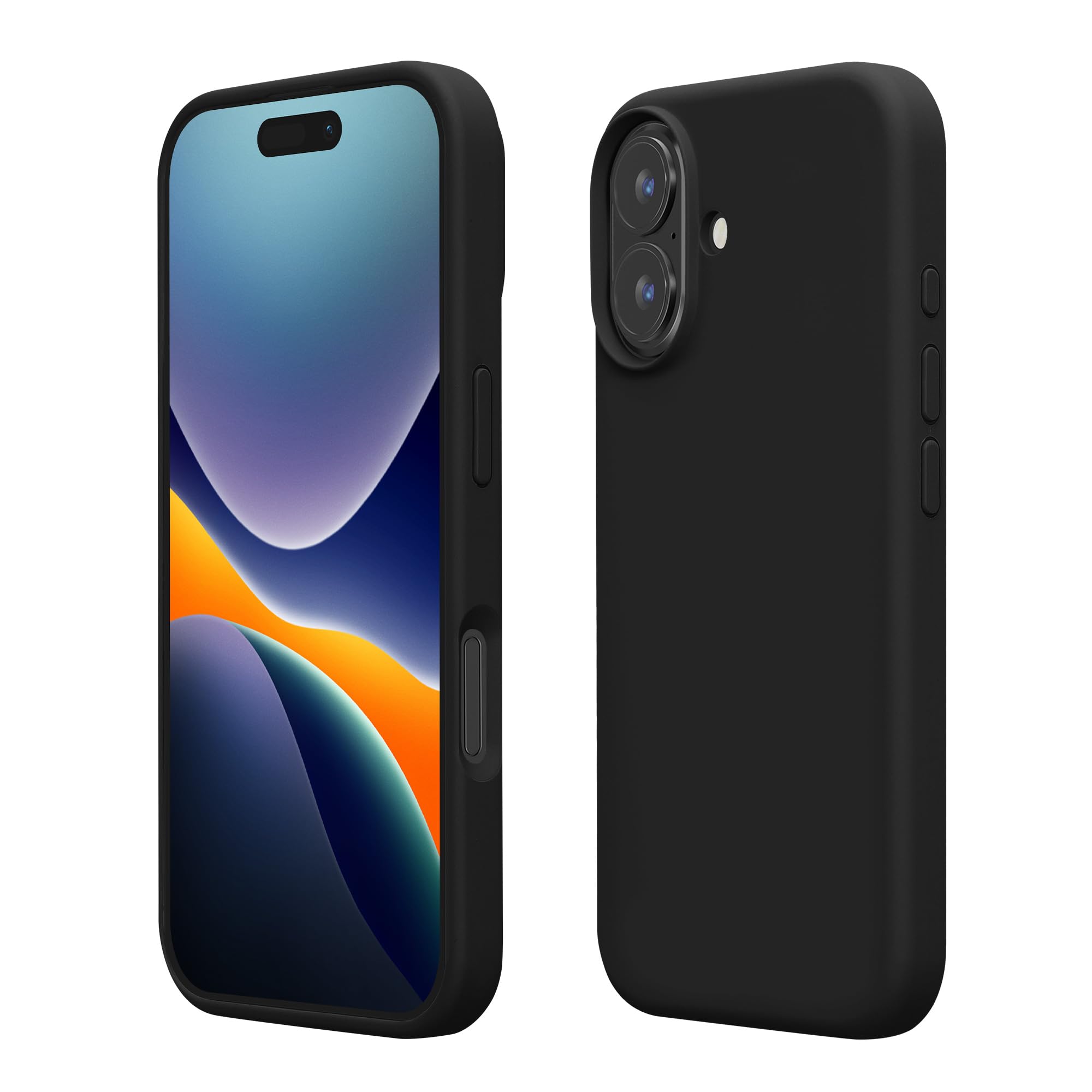 kwmobile Case Compatible with Apple iPhone 16 Plus Case - TPU Silicone Phone Cover with Soft Finish - Black