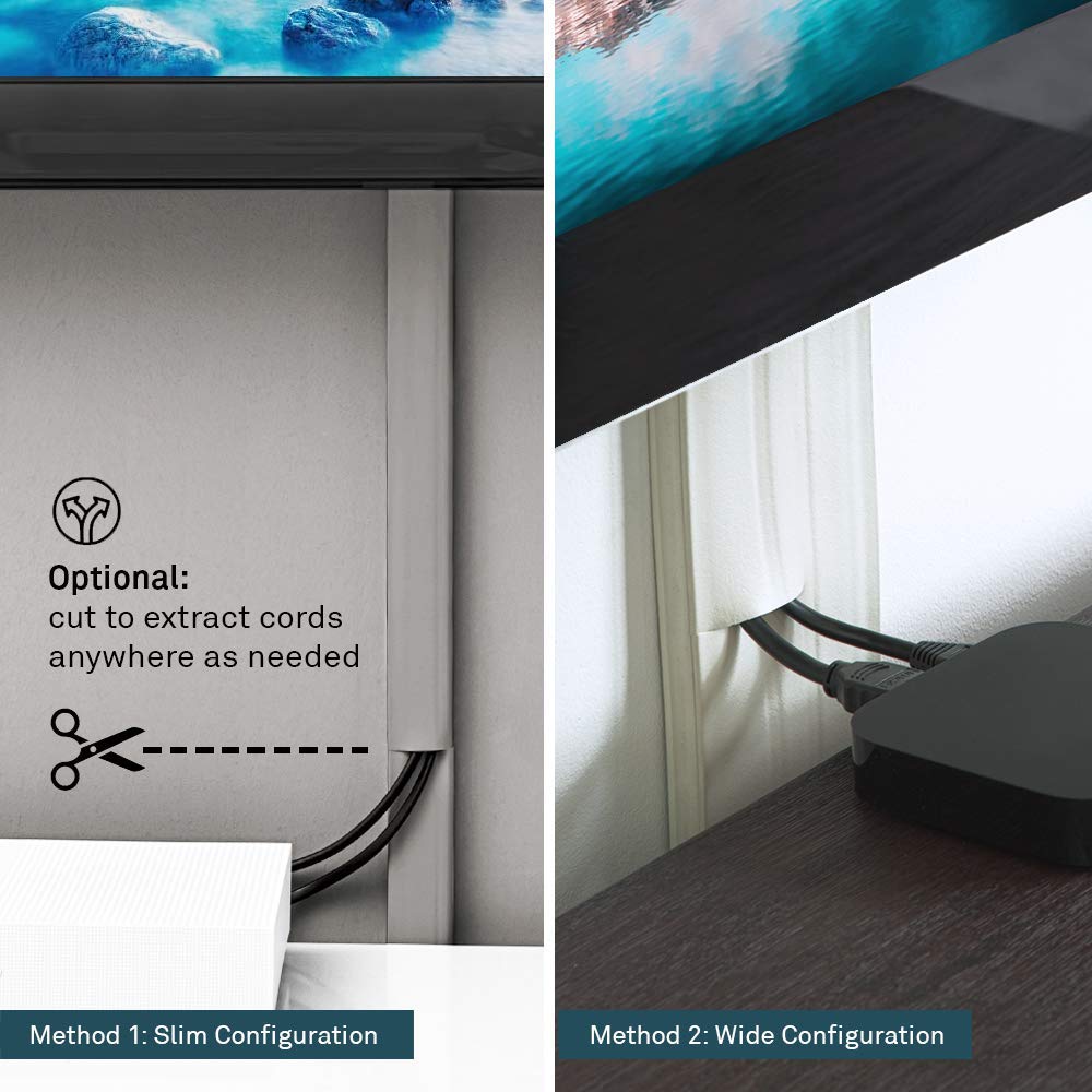 Ut Wire Cordline 2-Way Cord Channel In Paintable White, 8-Ft Continuous Roll