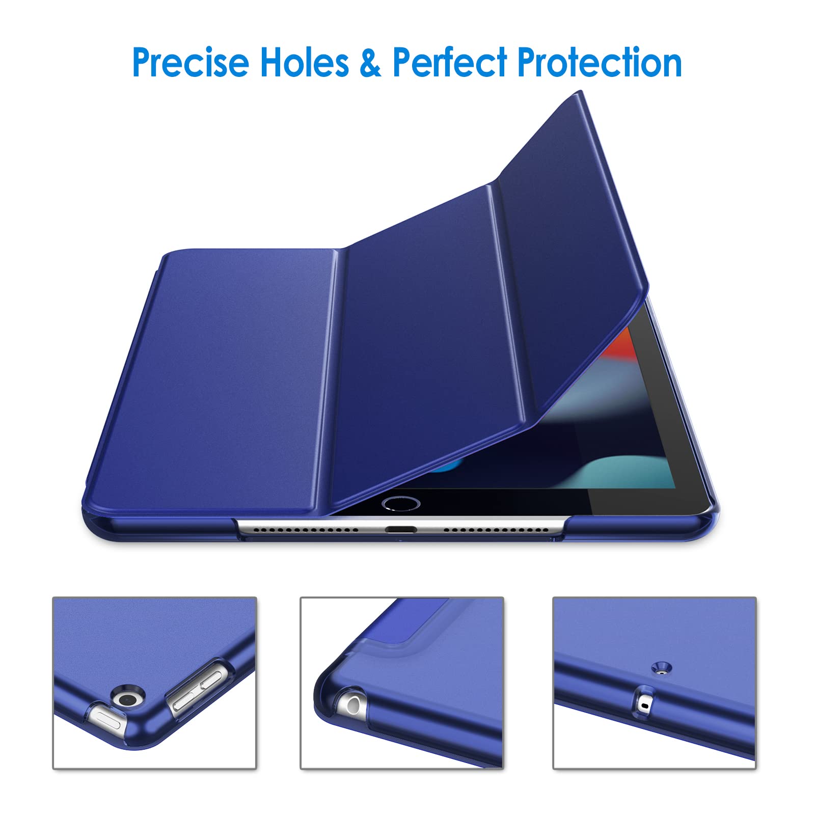 Jetech Case For Ipad 10.2-Inch (2021/2020/2019 Model, 9/8/7 Generation), Auto Wake/Sleep Cover (Navy Blue)