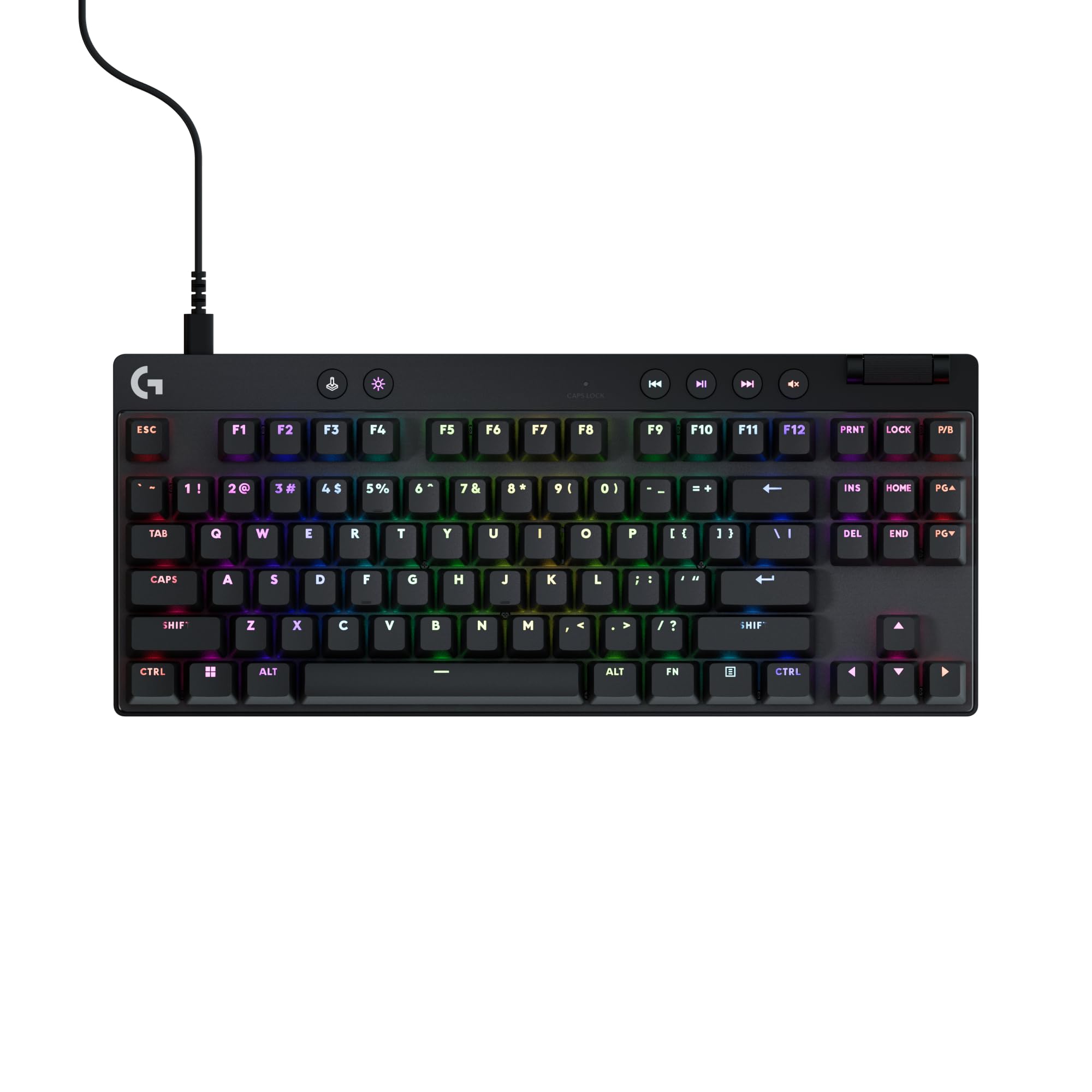Logitech G Pro X Tkl Rapid Tenkeyless Wired Gaming Keyboard With Magnetic Analog Switches, Rapid Trigger Mode, Adjustable Actuat