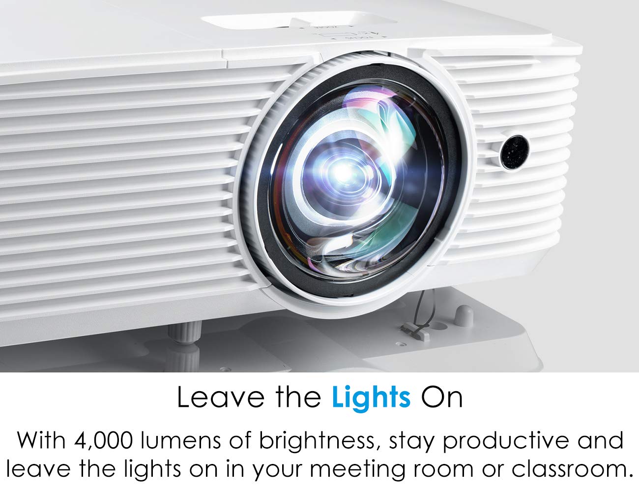 Optoma Eh412St Short Throw 1080P Hdr Professional Projector | Super Bright 4000 Lumens | Business Presentations, Classrooms, Or Meeting Rooms | 15,000 Hour Lamp Life | Speaker Built In | Portable