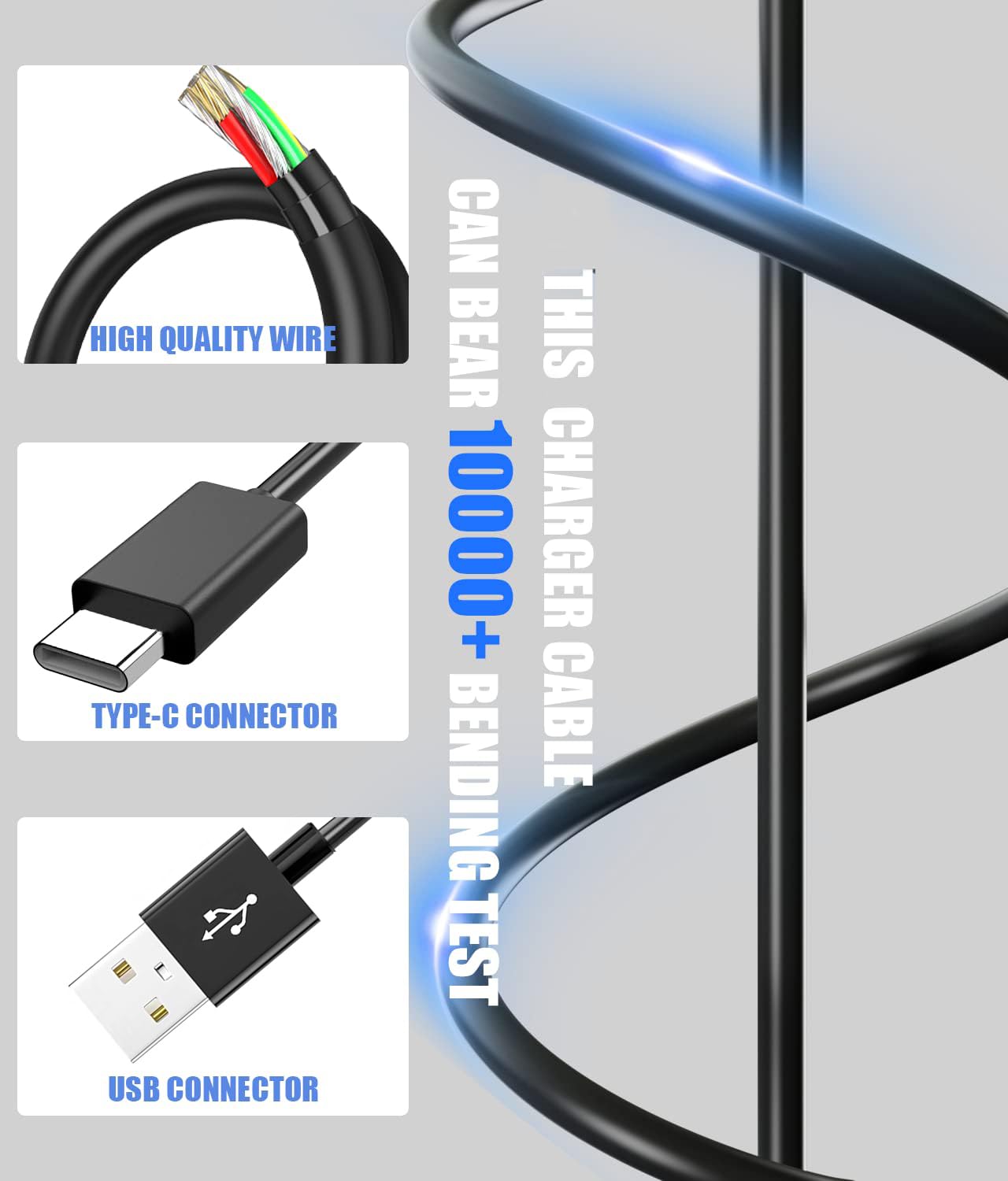 Charger Cable For Kindle Fire Hd 8 Pius/Kids Pro (10Th/12Th Gen 2020 2022 Release), Replacement For Fire 10 (9Th/11Th 2019 2021), All New Fire 7 12Th, Scribe,Max 11 13Th, Paperwhite 11Th Charging Cord