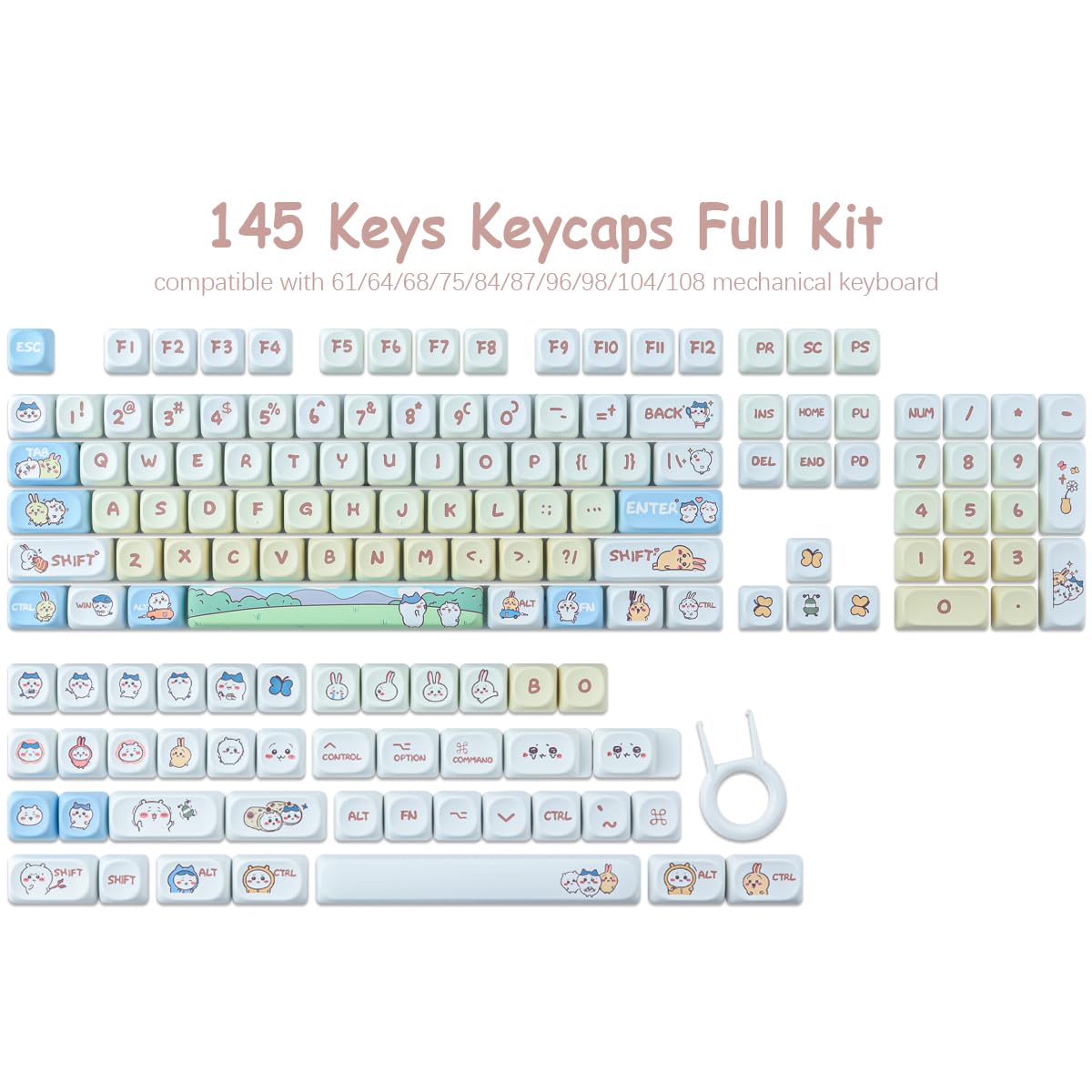 Tyrixki Pbt Keycaps 145 Keys Moa Profile Cute Keycaps Dye Sublimation Kawaii Anime Keycaps For Cherry Gateron Mx Switches Mechan